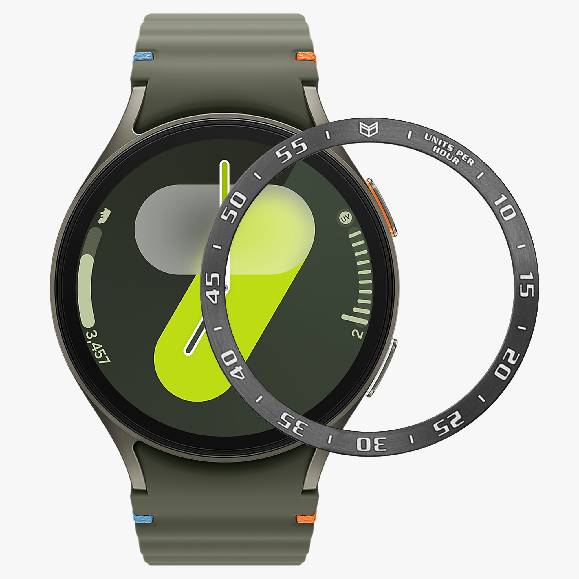 Ochranný rámeček na hodinky Galaxy Watch 7 44mm kwmobile černý/stříbrný