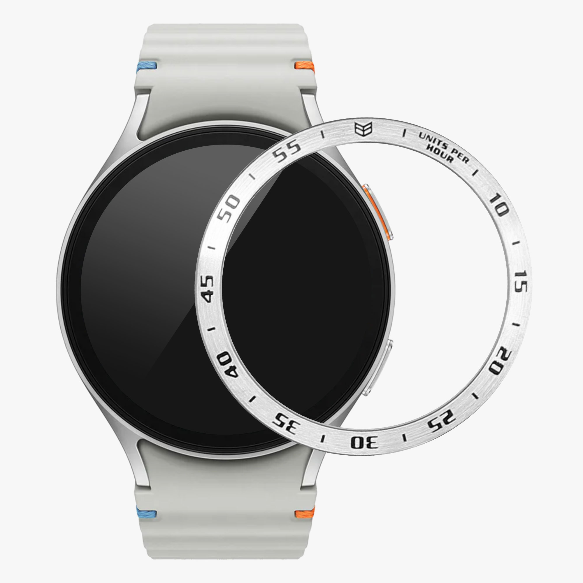 Ochranný rámeček na hodinky Galaxy Watch 7 44mm kwmobile stříbrný/černý