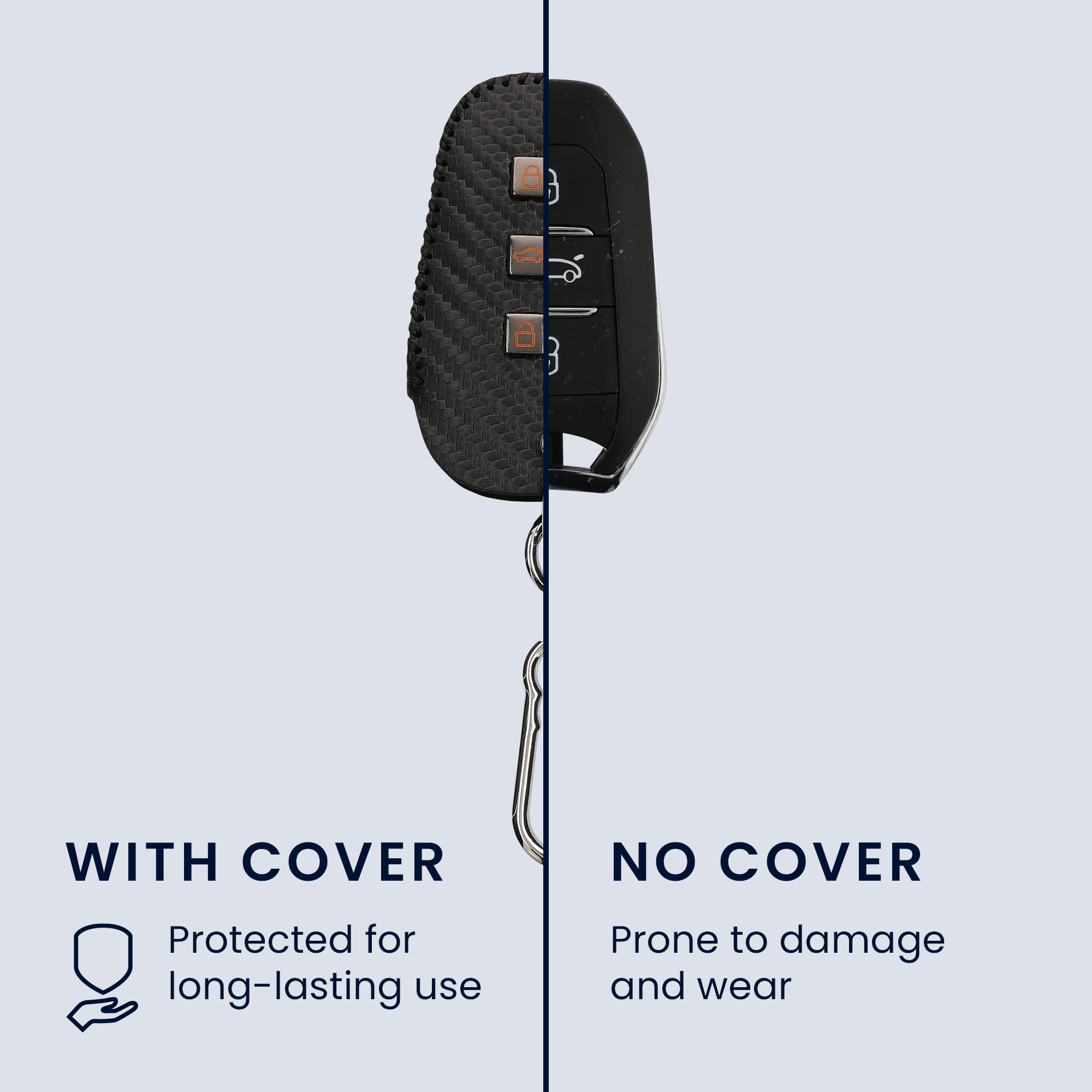 Pouzdro na klíč od auta Peugeot Citroen 3 Button Car Key Smart Key (only Keyless Go) kwmobile