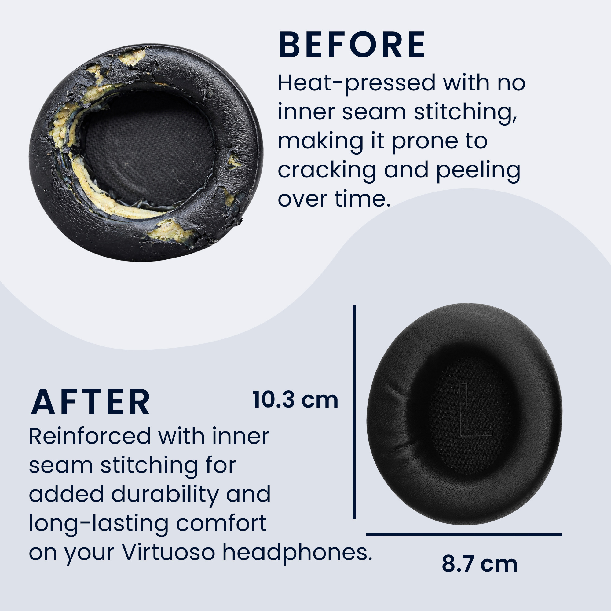 Náhradní náušníky kwmobile Razer Kraken V4 - černá