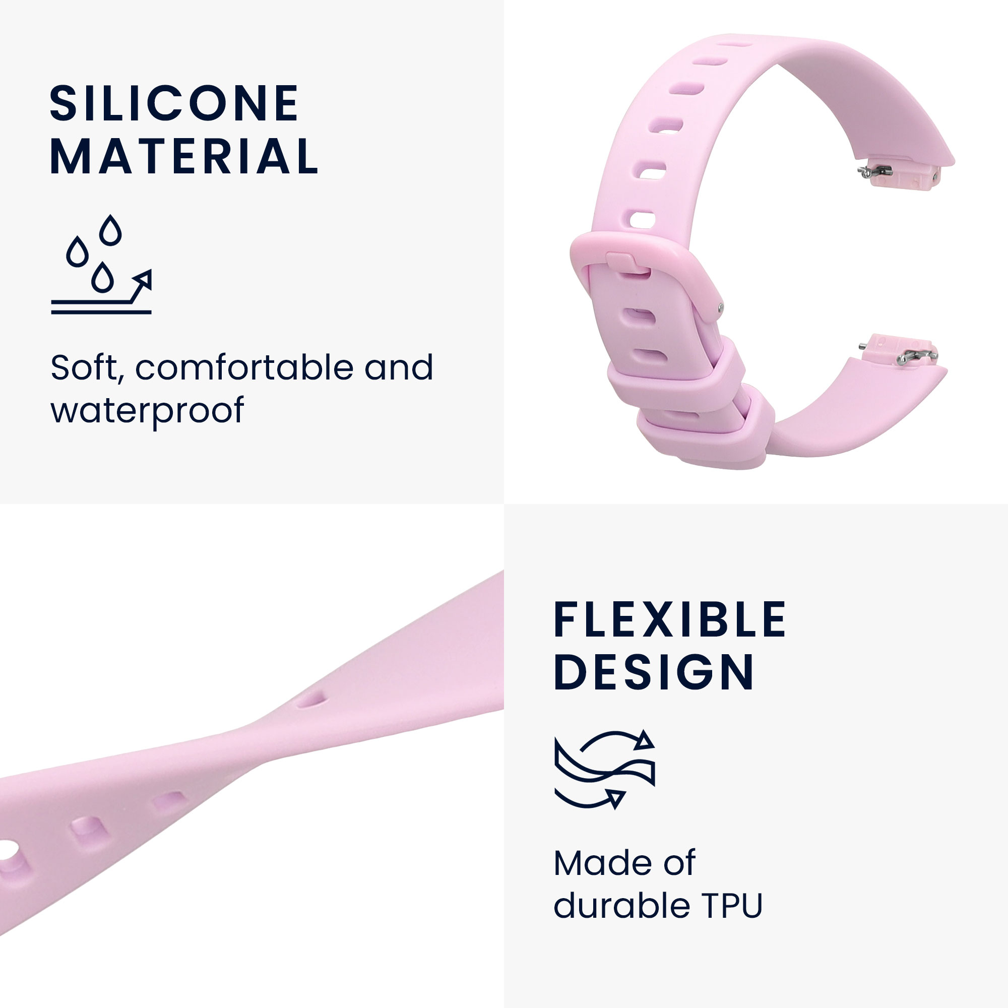 Sada řemínků pro Fitbit Inspire 3 / Inspire 2 / Ace 3 kwmobile silikonové - více barev