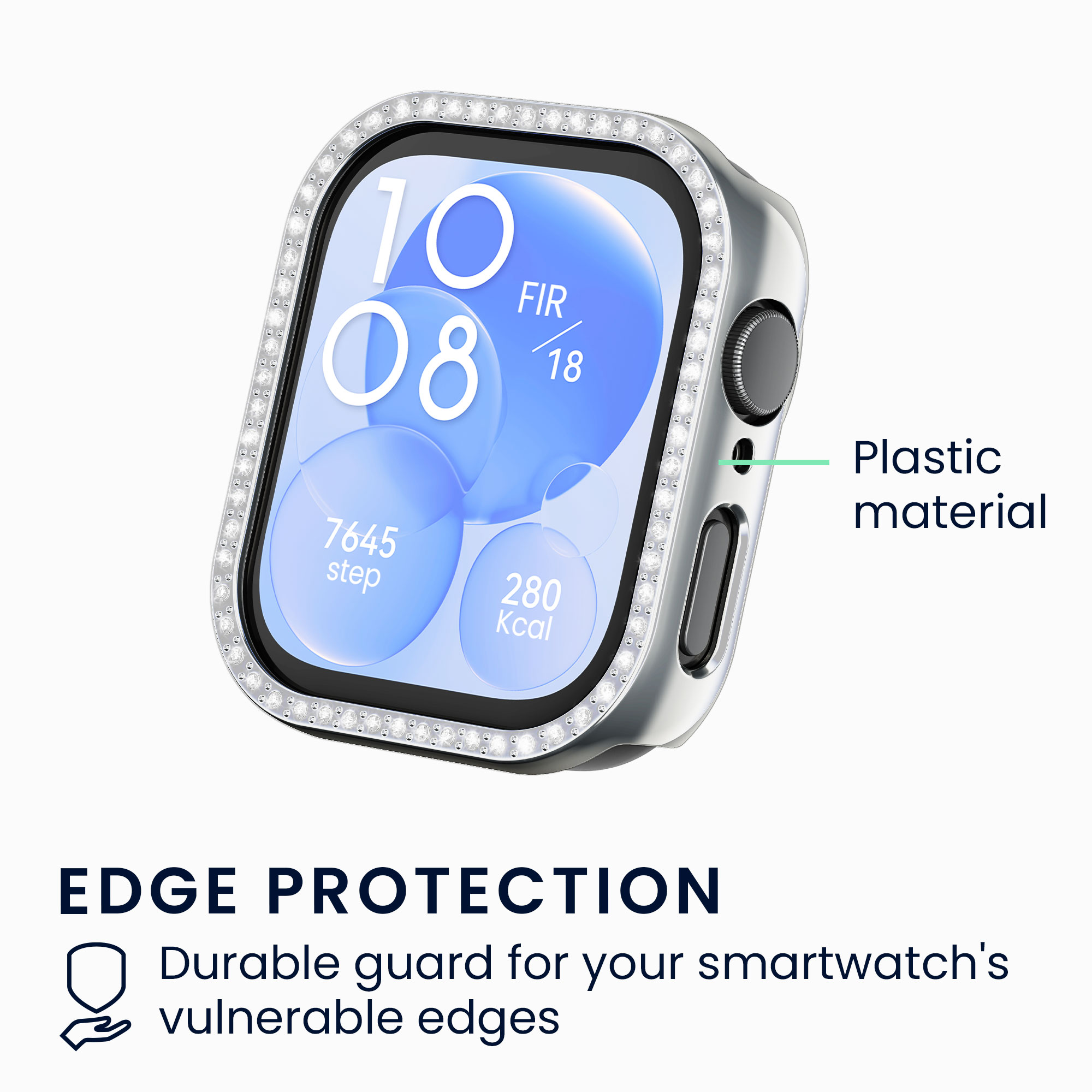 Glitter rámeček hodinky Huawei Watch Fit 3 třpytivý sada 2 ks stříbrná/růžovo-zlatá kwmobile