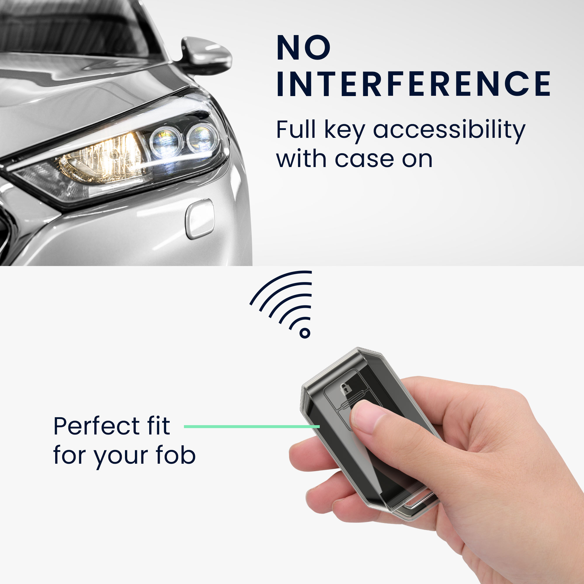 Pouzdro na klíč od auta Suzuki 2 Button Car Key kwmobile - černá / transparentní