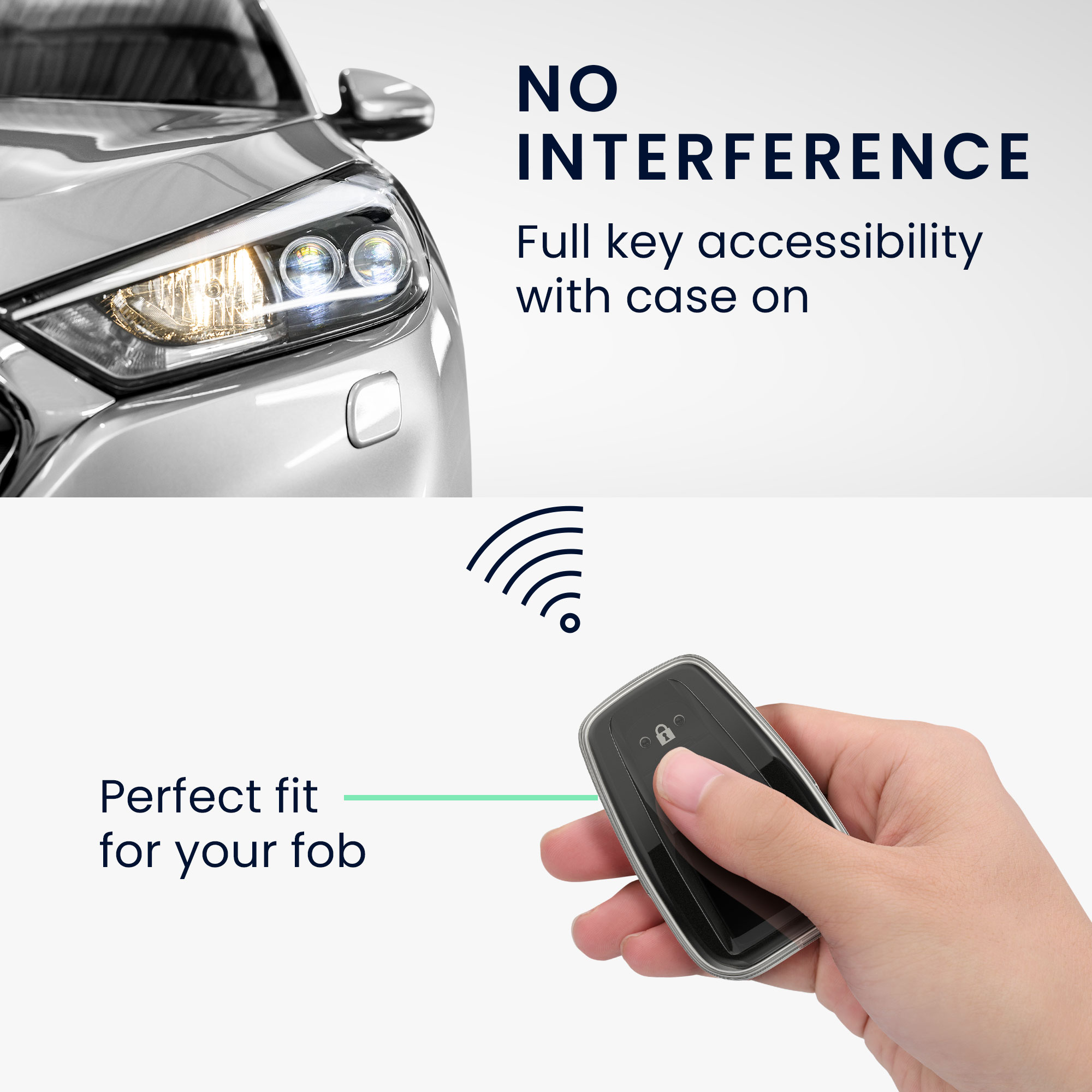 Pouzdro na klíč od auta Toyota 2 Button Car Key Smart Key kwmobile - černá/transparentní