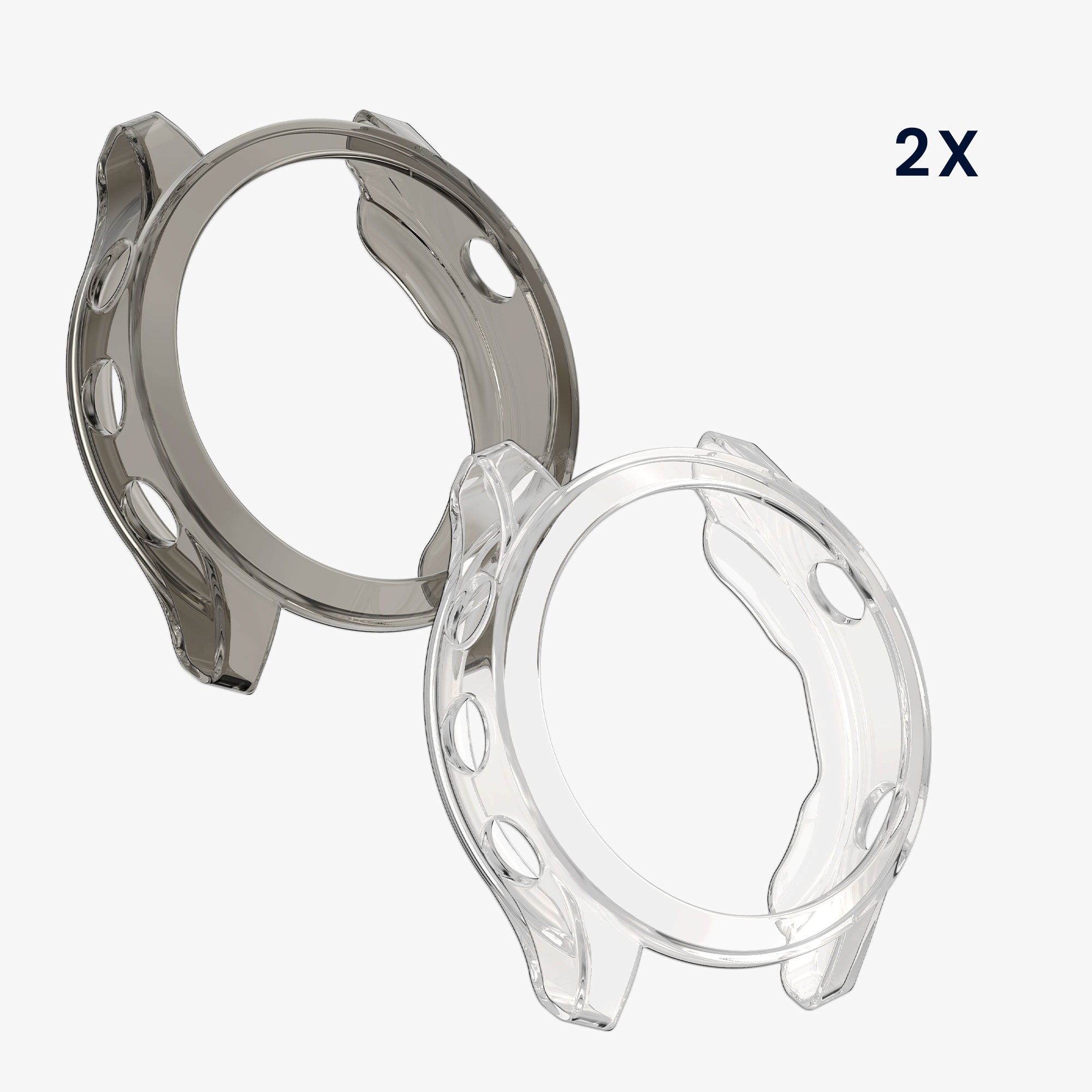 Silikonový rámeček Garmin Forerunner 570 42mm kwmobile 2 ks černá / tran