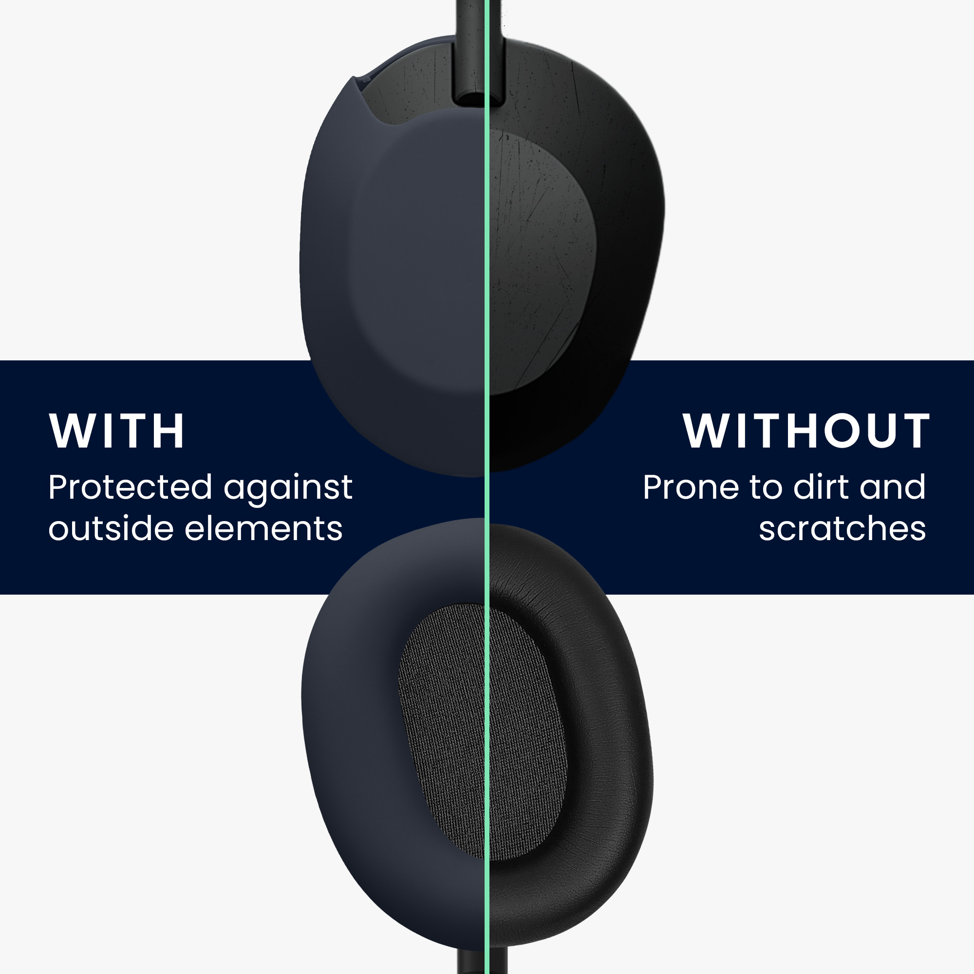 3v1 silikonové pouzdro na sluchátka pro Sony WH-1000XM5 kwmobile - tmavě modrá