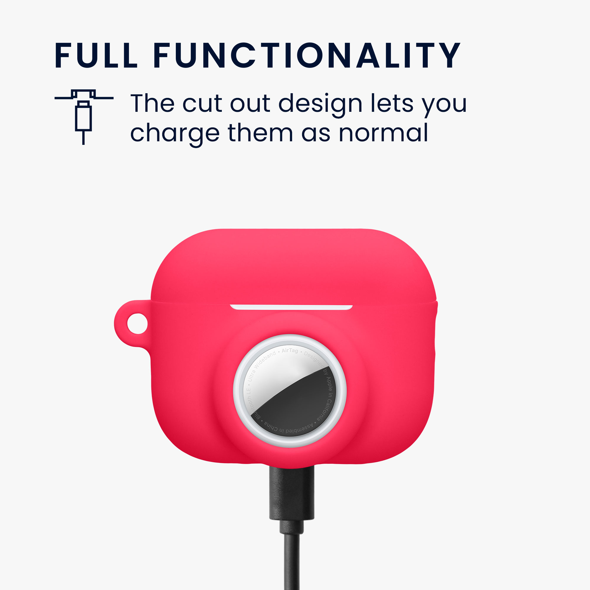 Obal pro Apple Airpods Pro 3 kwmobile s karabinou silikonové - neonově růžová