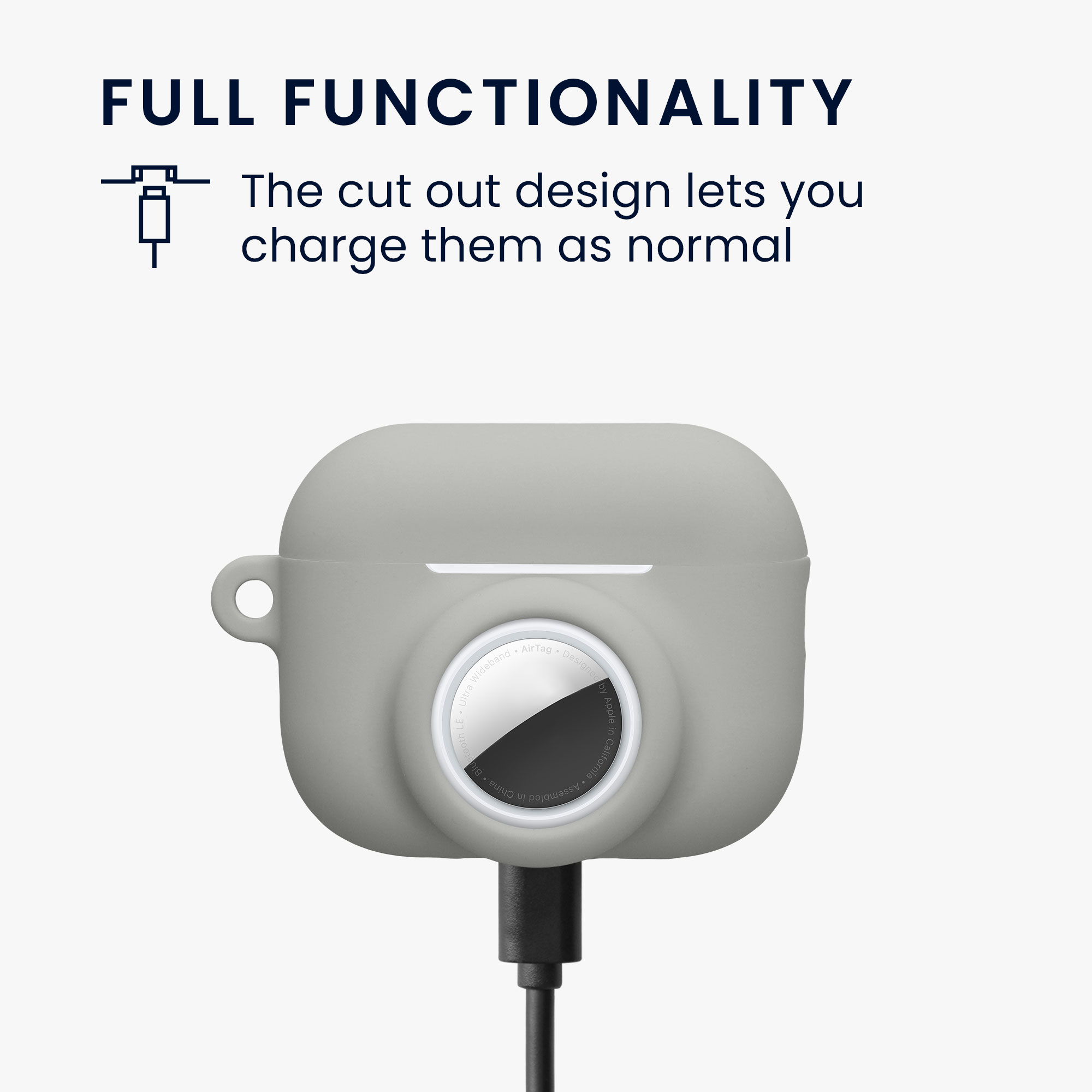 Obal pro Apple Airpods Pro 3 kwmobile s karabinou silikonové - šedá