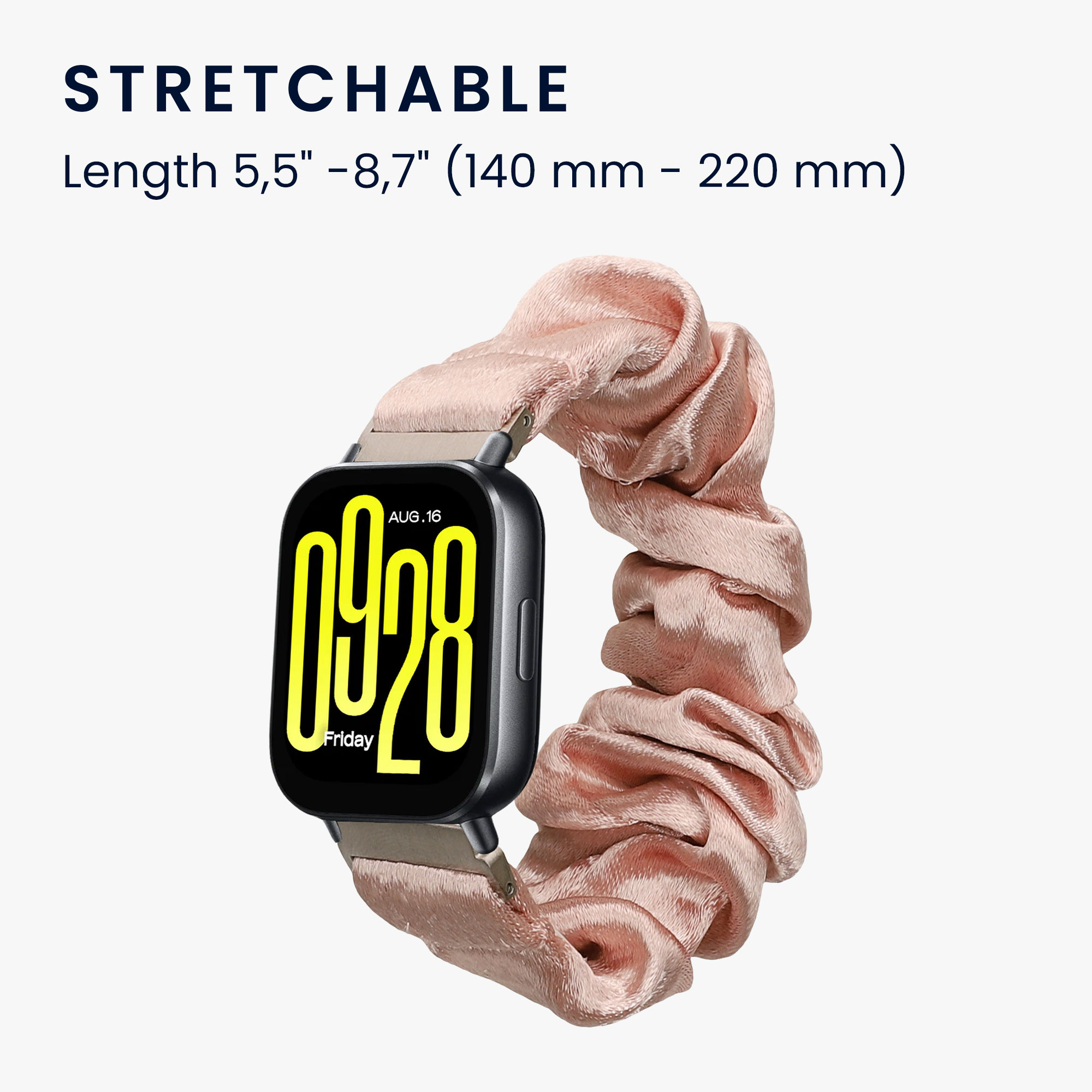 Řemínek na hodinky pro Xiaomi Redmi Watch 5 Active / Watch 5 Lite kwmobile metalické - metalický zlatá látkový řemínek na hodinky (scrunchie)