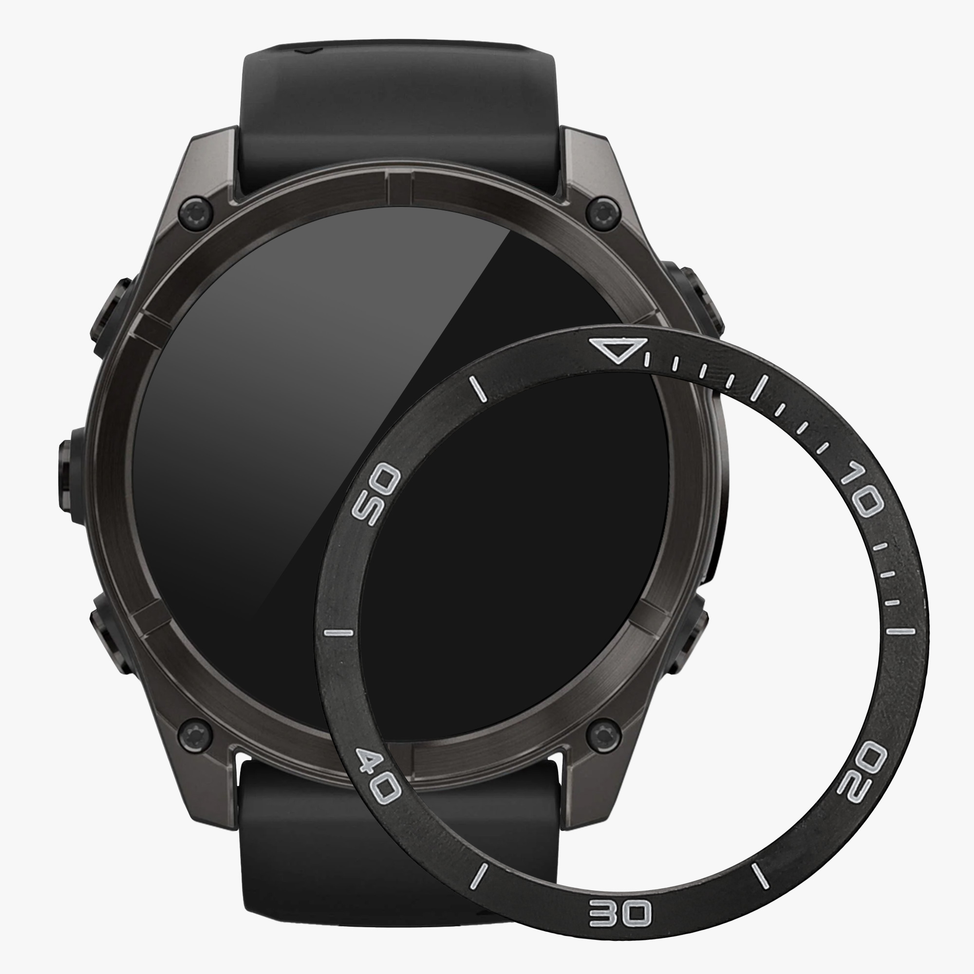 Ochranný rámeček pro Garmin Fenix 8 51mm AMOLED kwmobile hliníkové - černá / bílá
