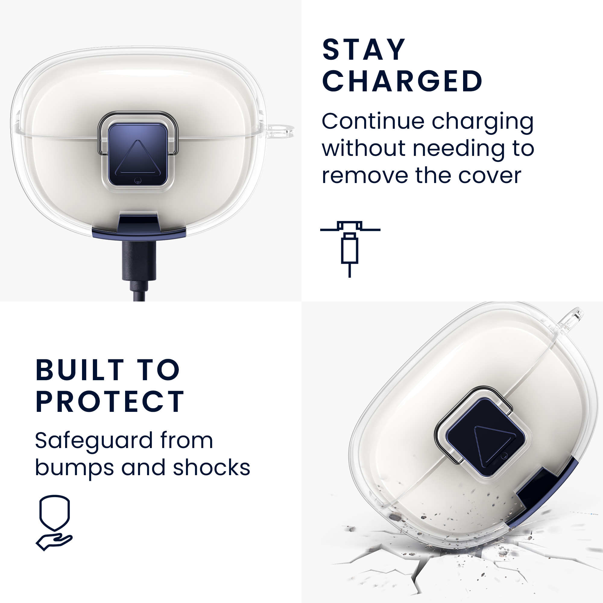 Čiré pouzdro na sluchátka pro Bose Ultra Open Earbuds kwmobile se stojánkem TPU - transparentní
