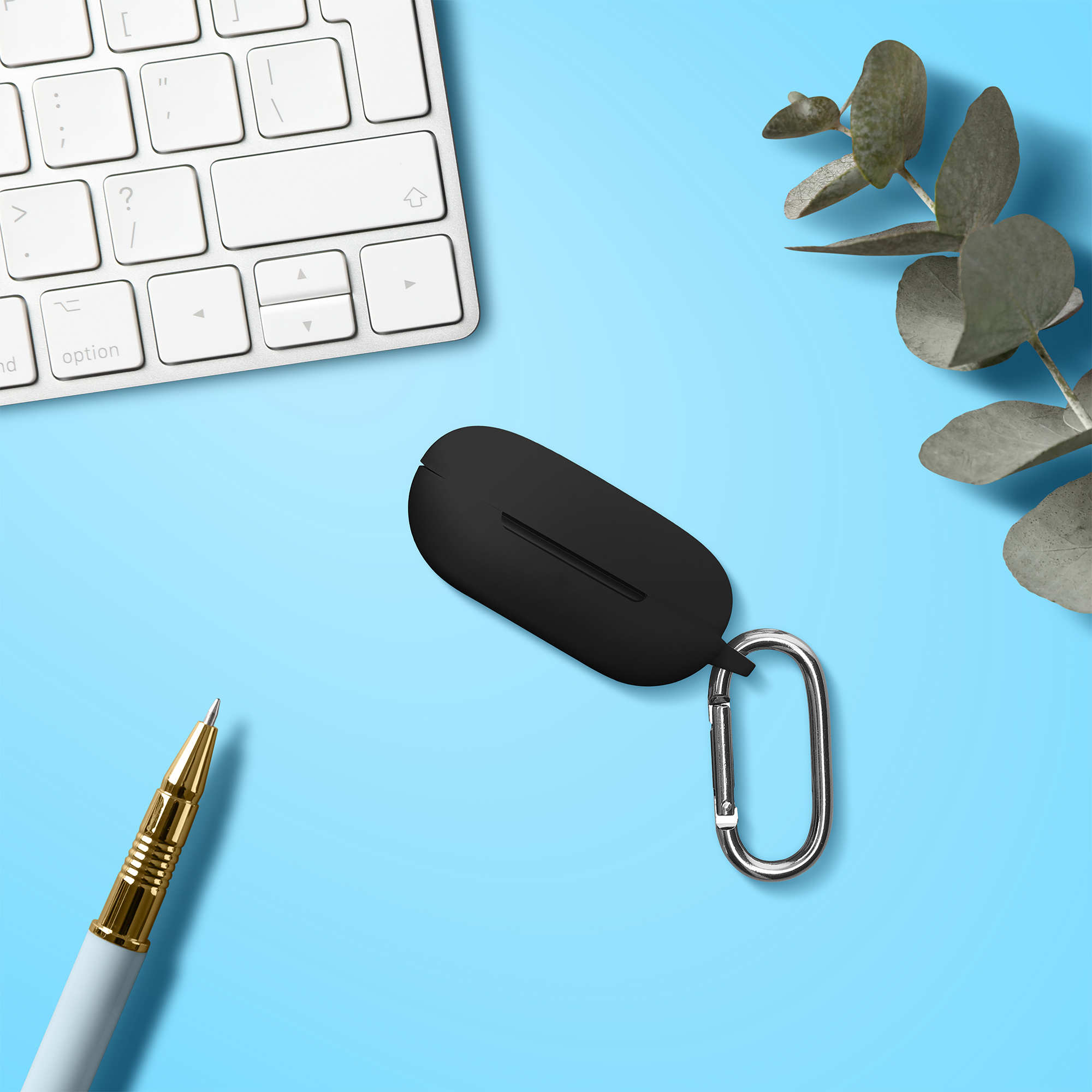 Obal pro Beats Powerbeats Fit kwmobile s karabinou silikonové - černá