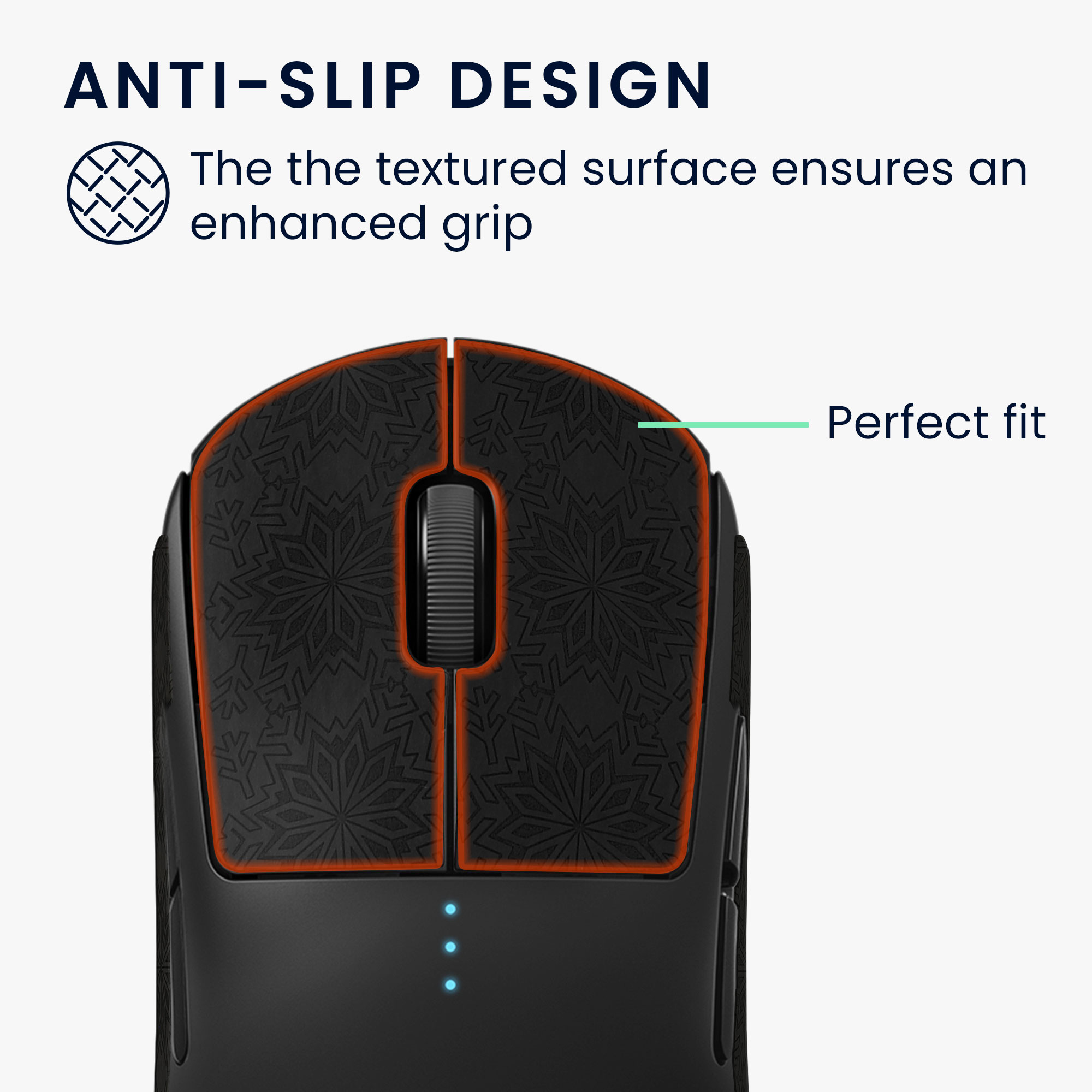 Protiskluzová páska na myš pro Logitech G Pro Wireless 1 kwmobile z eko kůže - černá / oranžová