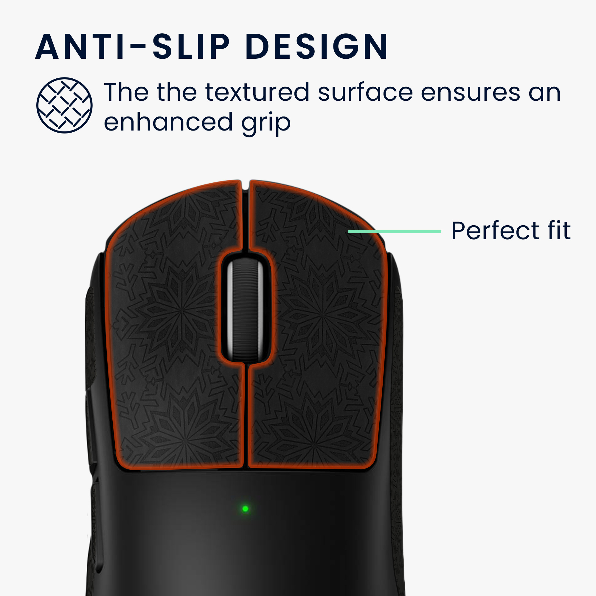Protiskluzová páska na myš pro Logitech G PRO X Superlight 2 / G PRO X Superlight kwmobile z eko kůže - černá / oranžová