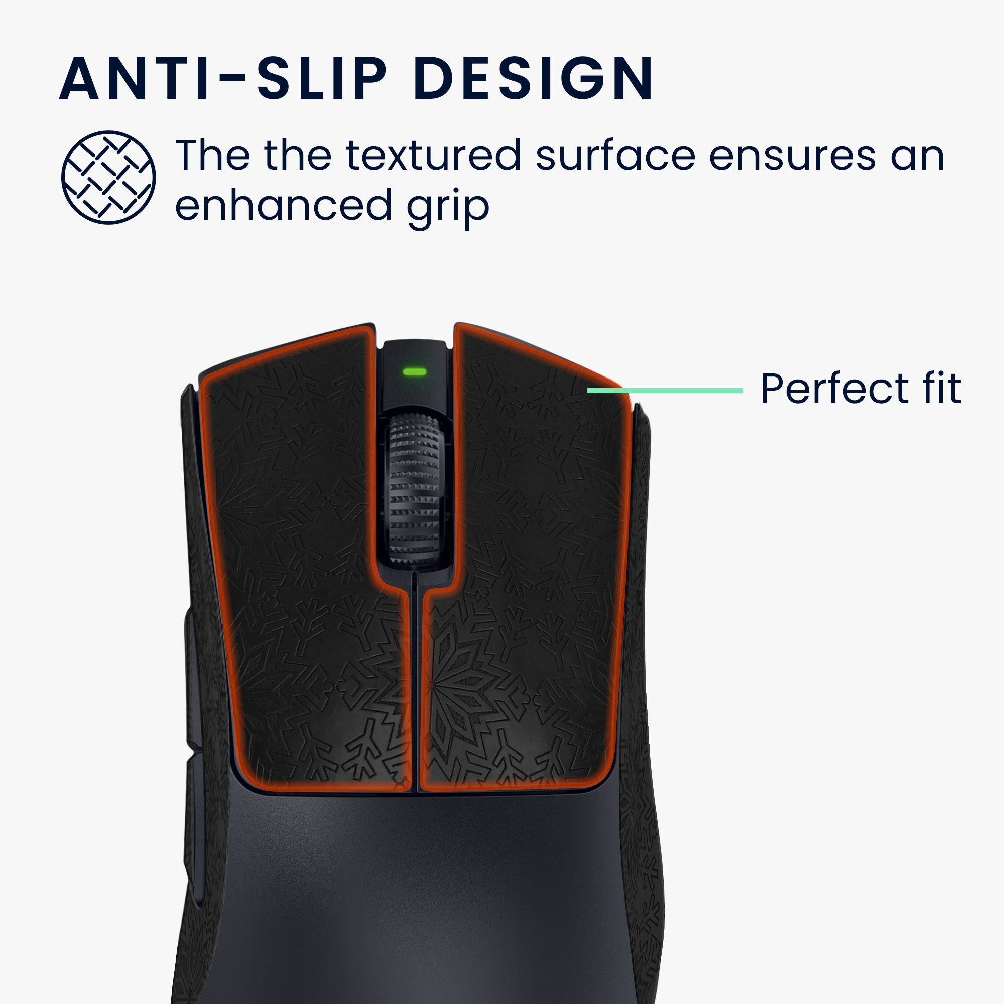 Protiskluzová páska na myš pro Razer DeathAdder V3 Pro kwmobile z eko kůže - černá / bílá