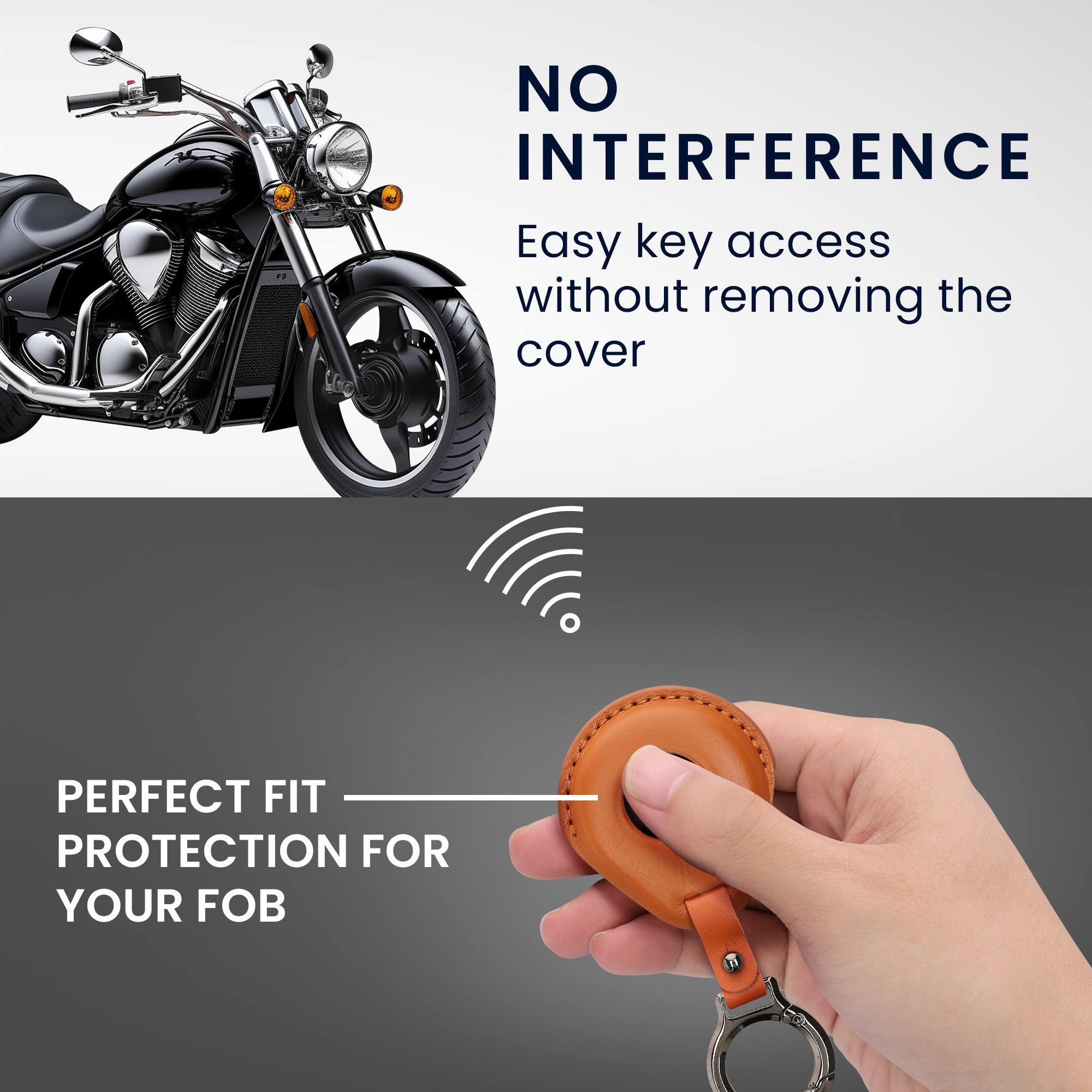 Kožený obal na klíč od auta pro Harley Davidson Motorcycle Key kwmobile - hnědá