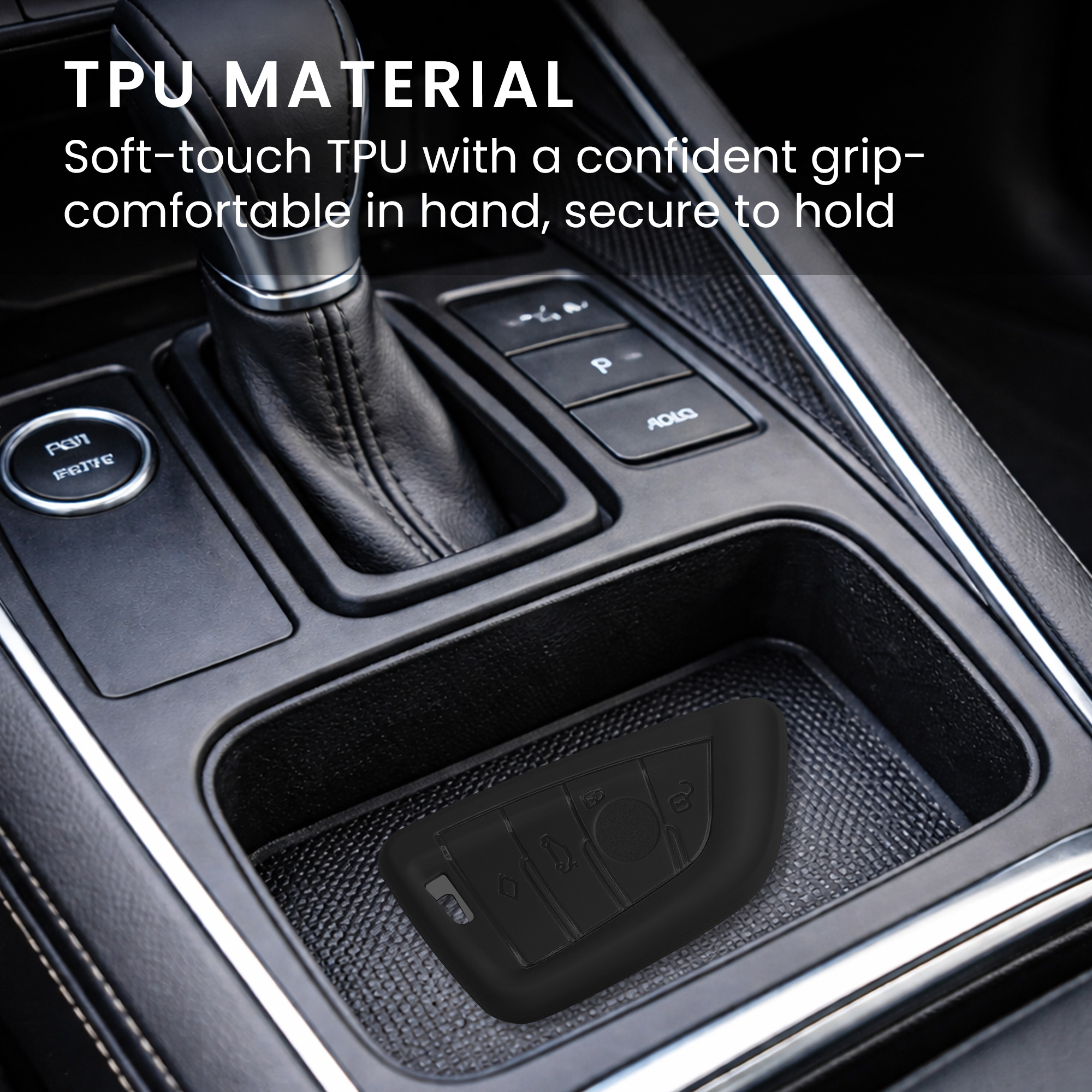 Tpu pouzdro na klíč od auta s kroužkem BMW 3 tlačítka Smart Key Key Ring černé
