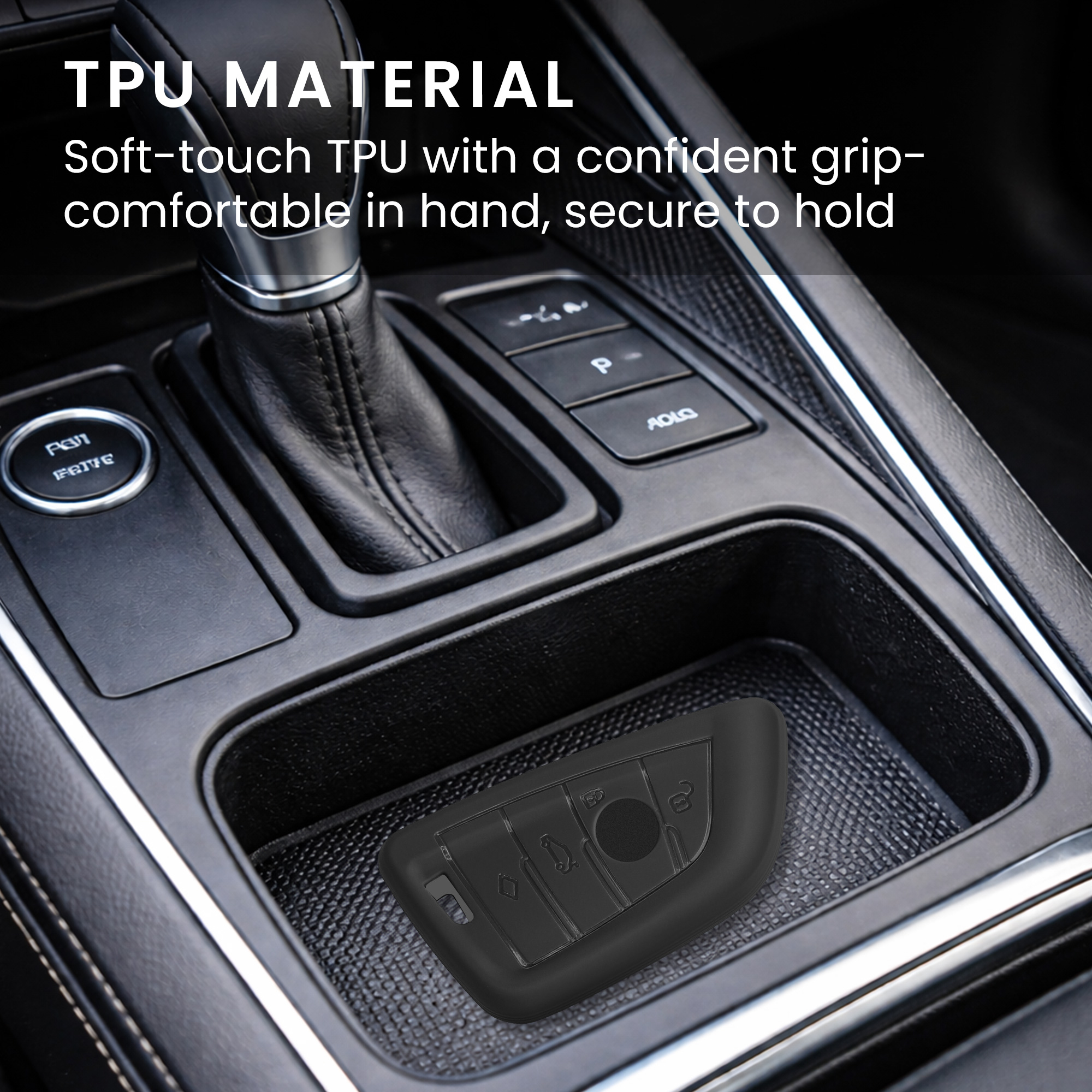 Tpu pouzdro na klíč od auta s kroužkem BMW 3 tlačítka Smart Key Key Ring šedé