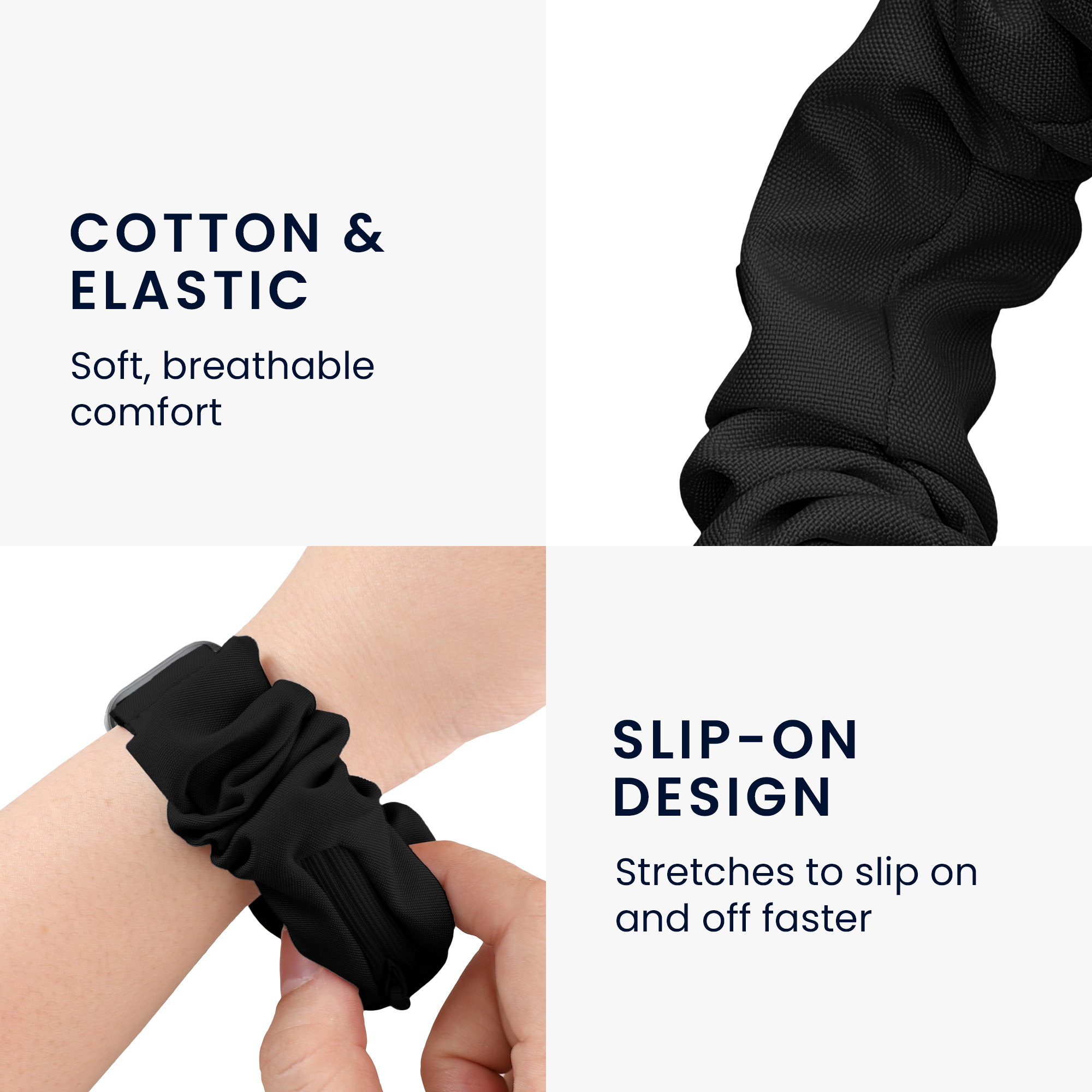 Řemínek na hodinky pro Samsung Galaxy Watch 8 / Galaxy Watch 8 Classic 46mm kwmobile - černá látkový řemínek na hodinky (scrunchie)