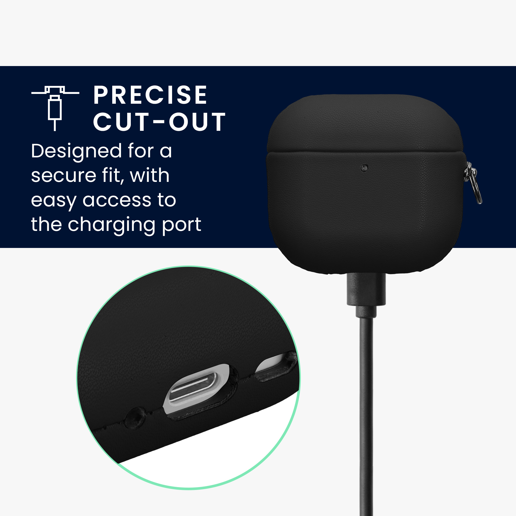 Pouzdro z eko kůže pro Apple Airpods 4 kwmobile tenké - černá