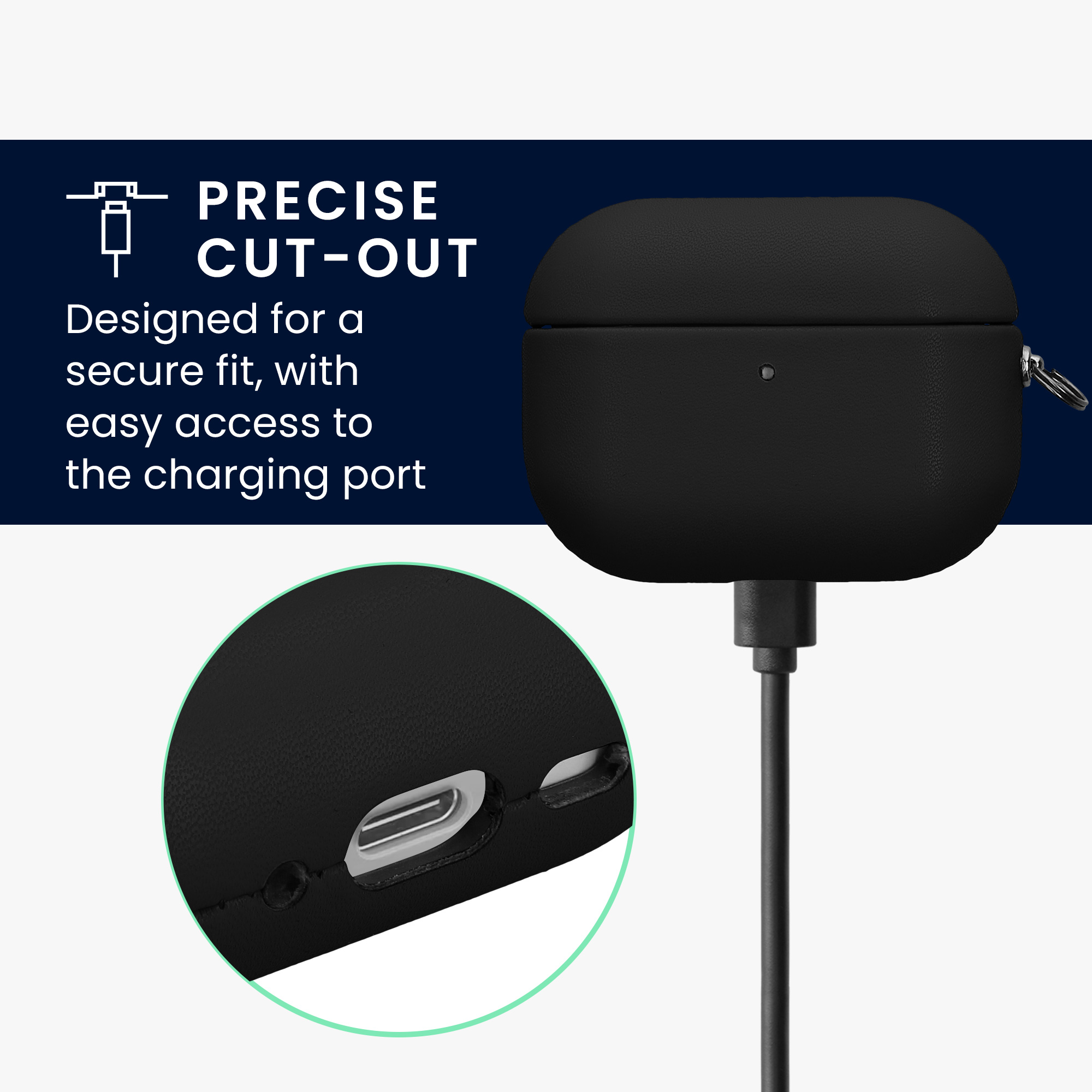 Pouzdro z eko kůže pro Apple Airpods Pro 3 kwmobile tenké - černá