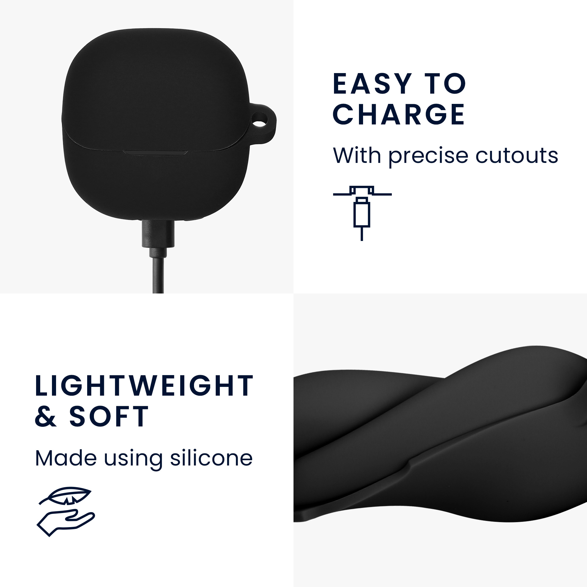 Silikonové pouzdro na sluchátka Xiaomi Buds 6 černé
