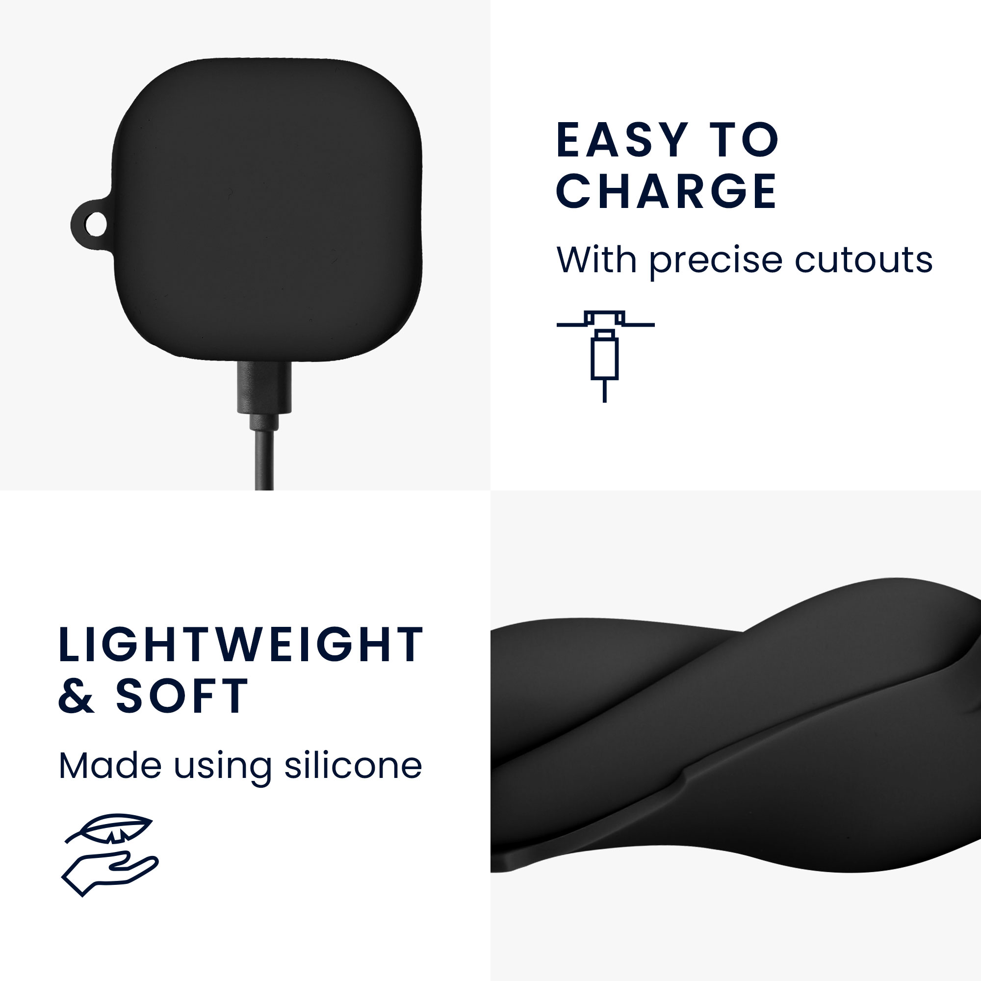 Silikonové pouzdro na sluchátka Samsung Galaxy Buds 4 / Galaxy Buds 4 Pro Case kwmobile černý