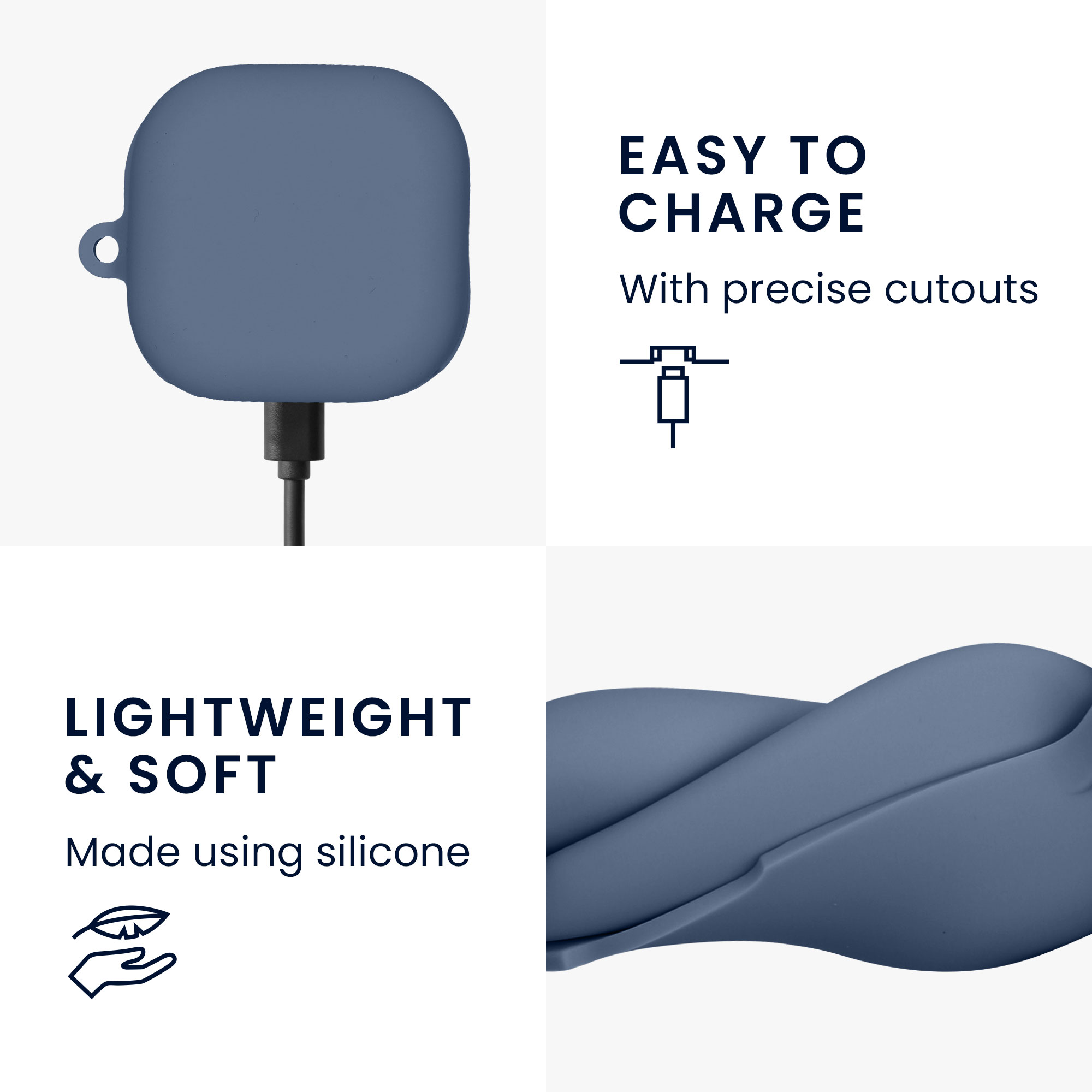 Silikonové pouzdro na sluchátka Samsung Galaxy Buds 4 / Galaxy Buds 4 Pro Case kwmobile tmavě modrý