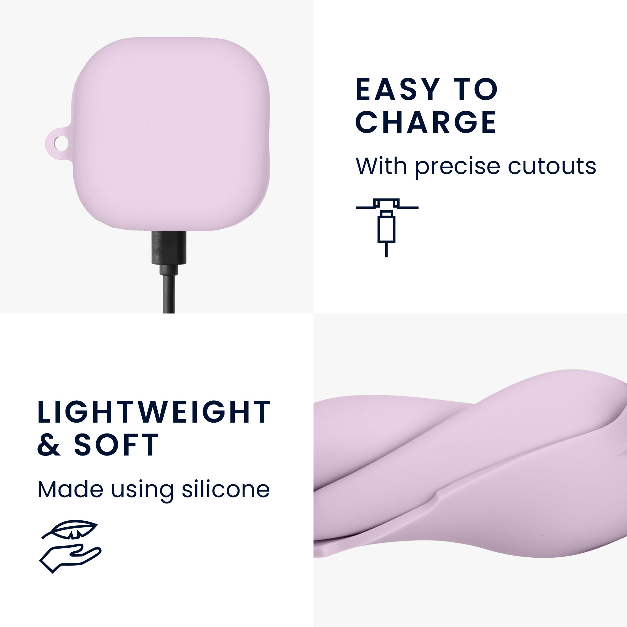 Silikonové pouzdro na sluchátka Samsung Galaxy Buds 4 / Galaxy Buds 4 Pro Case kwmobile levandulový