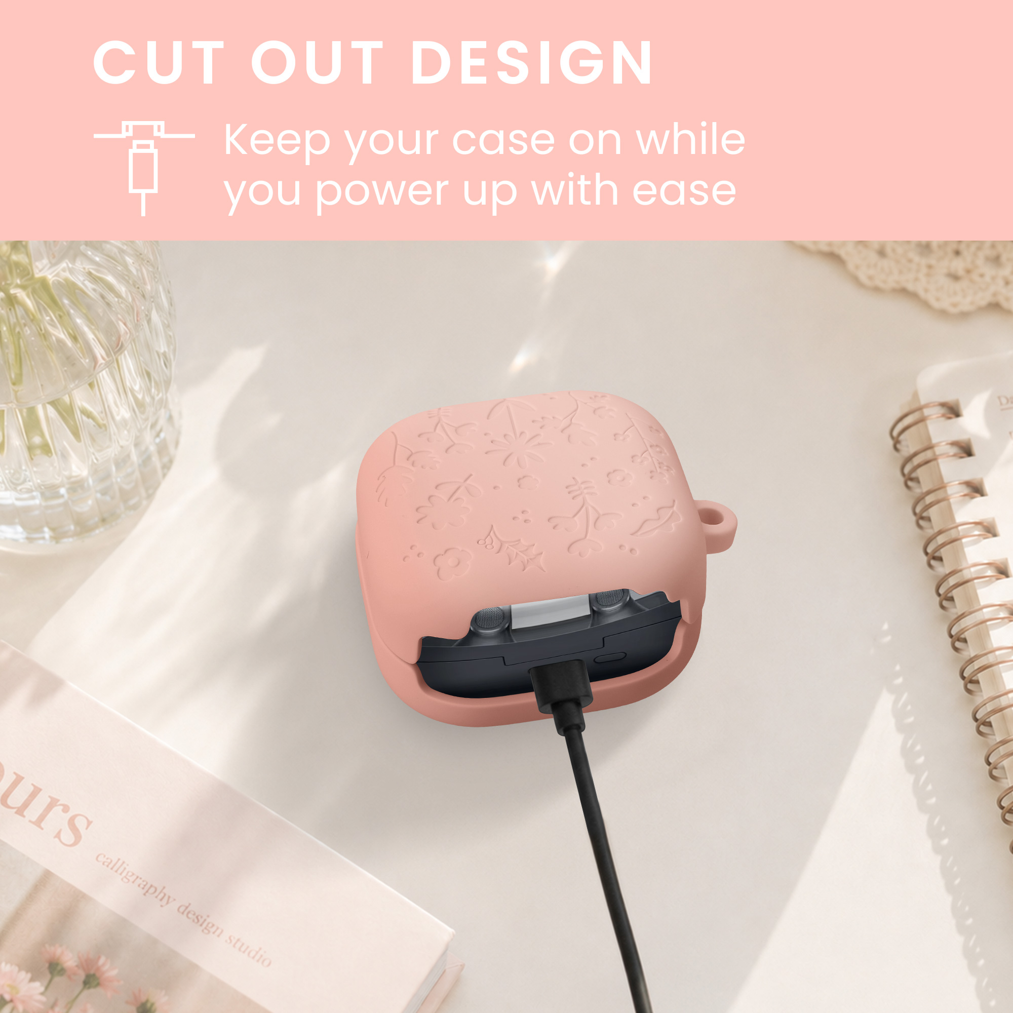 Silikonové pouzdro na sluchátka Samsung Galaxy Buds 4 / Galaxy Buds 4 Pro Case kwmobile Cover Embossed Pattern