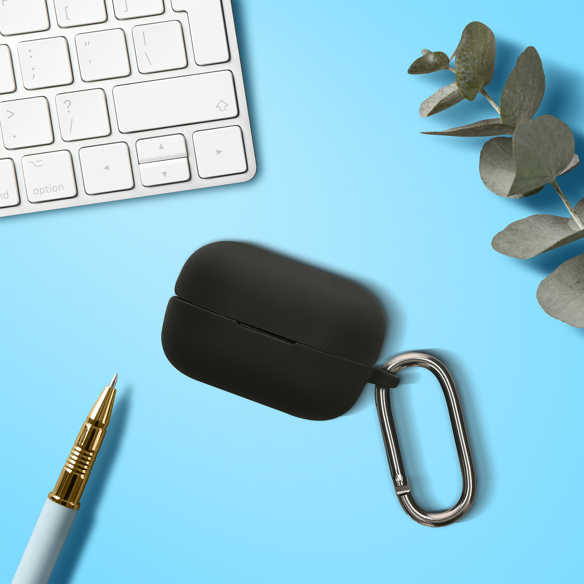Obal pro Sony LinkBuds Clip WF-LC900 kwmobile s karabinou silikonové - černá