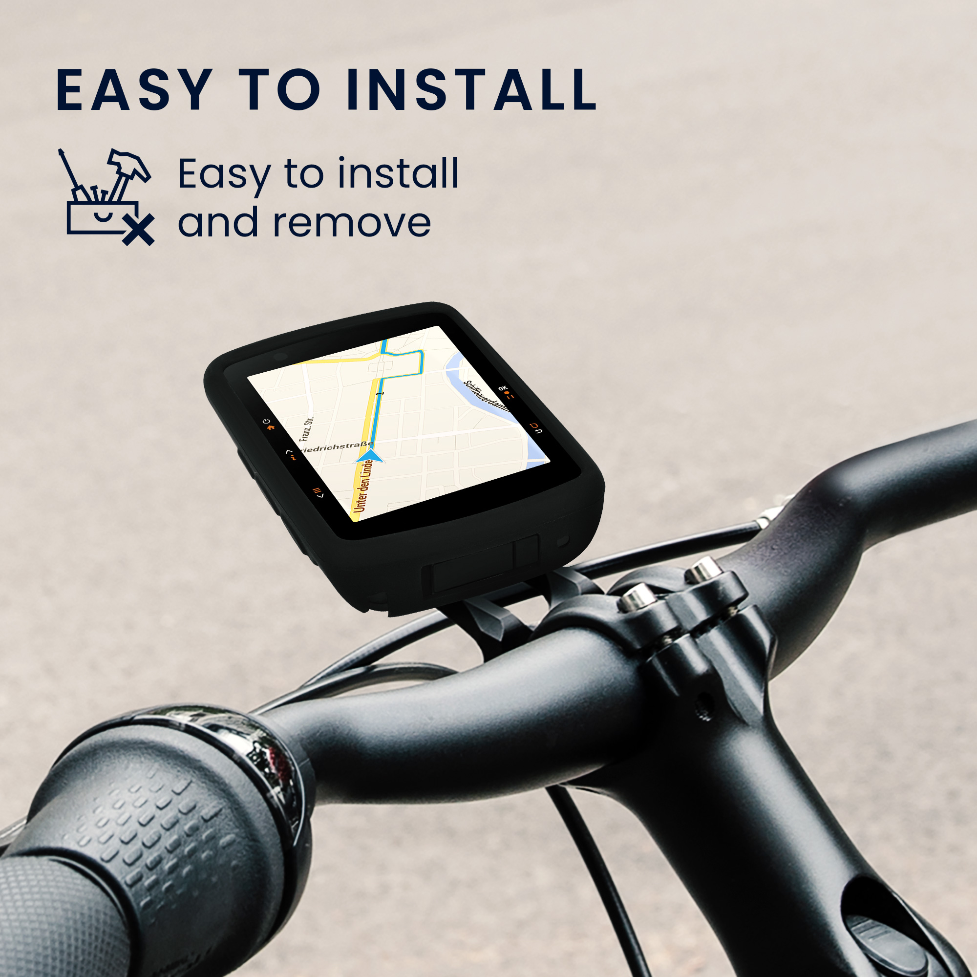 Silikonové pouzdro pro Bryton Rider 650 / Rider 550 kwmobile - měkký gumový ochranný kryt na cyklo GPS, černá