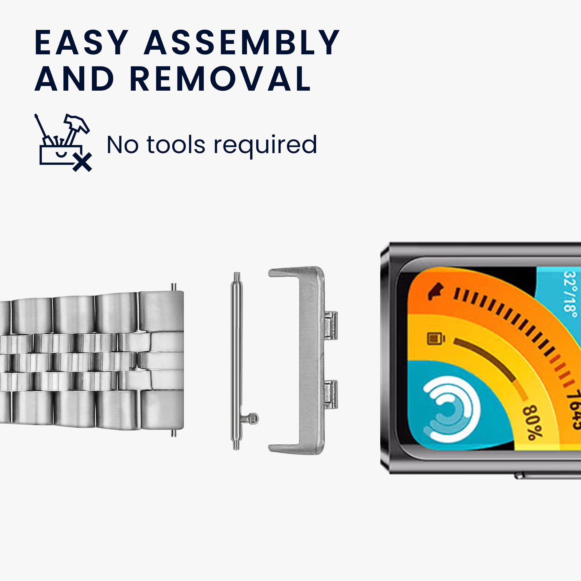 Adaptéry pro řemínek hodinek pro Huawei Band 11 / Band 11 Pro kwmobile - stříbrná / černá