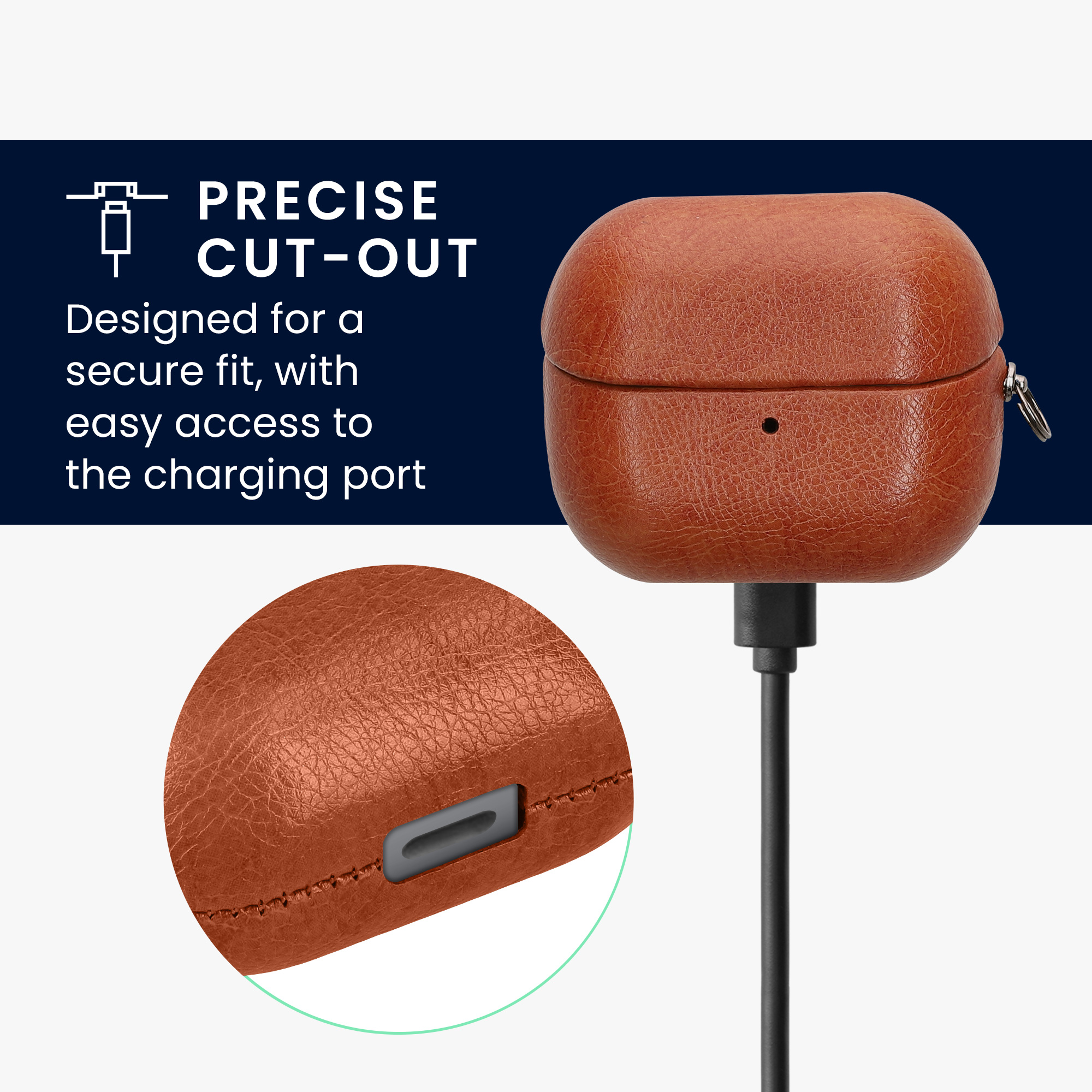 Pouzdro z eko kůže pro Samsung Galaxy Buds 3 / Galaxy Buds 3 Pro kwmobile tenké - hnědá