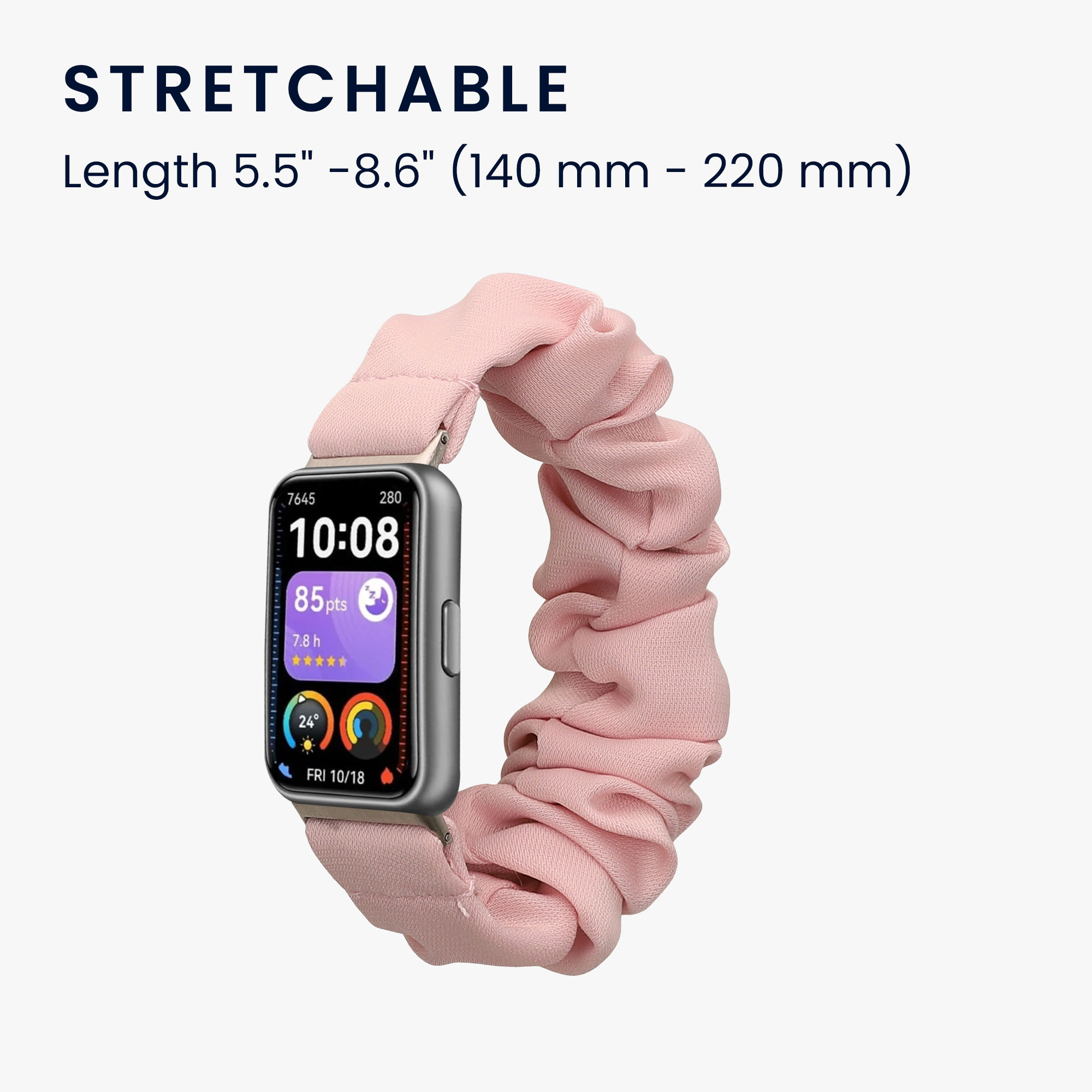 Řemínek na hodinky pro Huawei Band 11 / Band 11 Pro kwmobile - starorůžová látkový řemínek na hodinky (scrunchie)