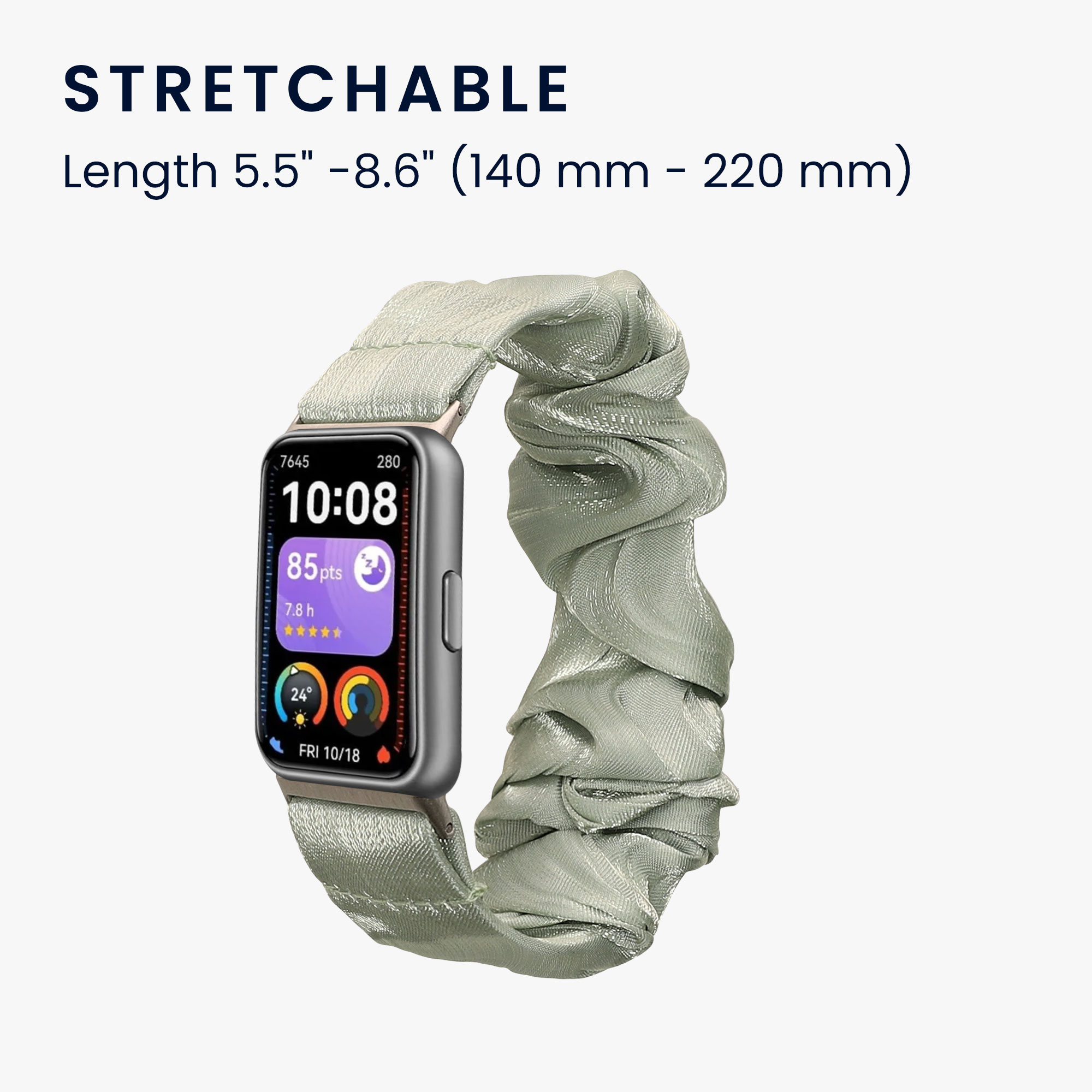 Řemínek na hodinky pro Huawei Band 11 / Band 11 Pro kwmobile - pastelově zelená látkový řemínek na hodinky (scrunchie)