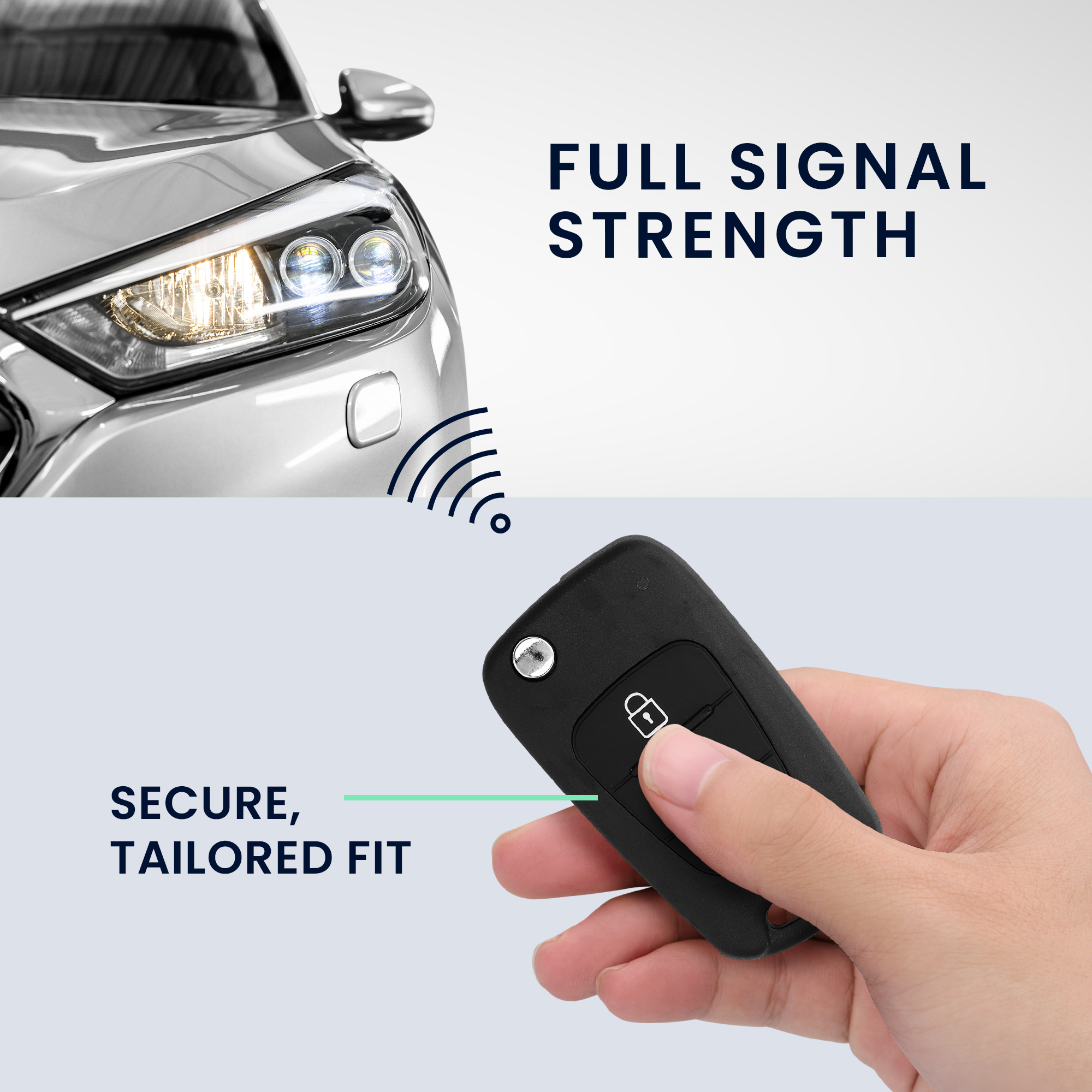Náhradní tlačítka na klíč od auta pro Hyundai výklopný klíč se 3 tlačítky Keypad kwmobile - černá / bílá