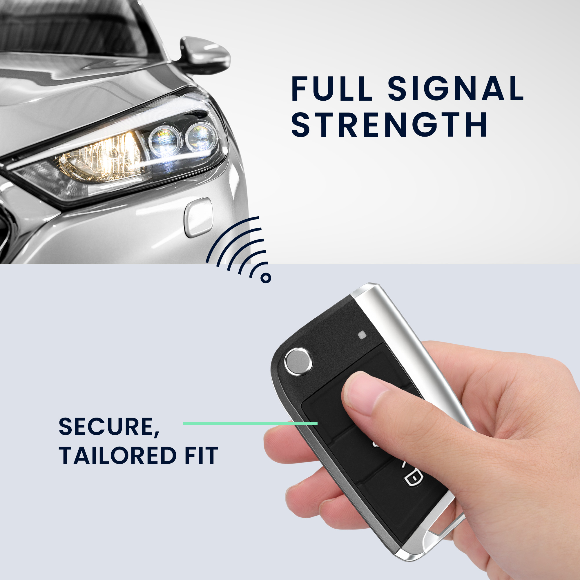 Náhradní tlačítka na klíč od auta pro VW Golf 7 MK7 klíč se 3 tlačítky Keypad kwmobile - černá / bílá