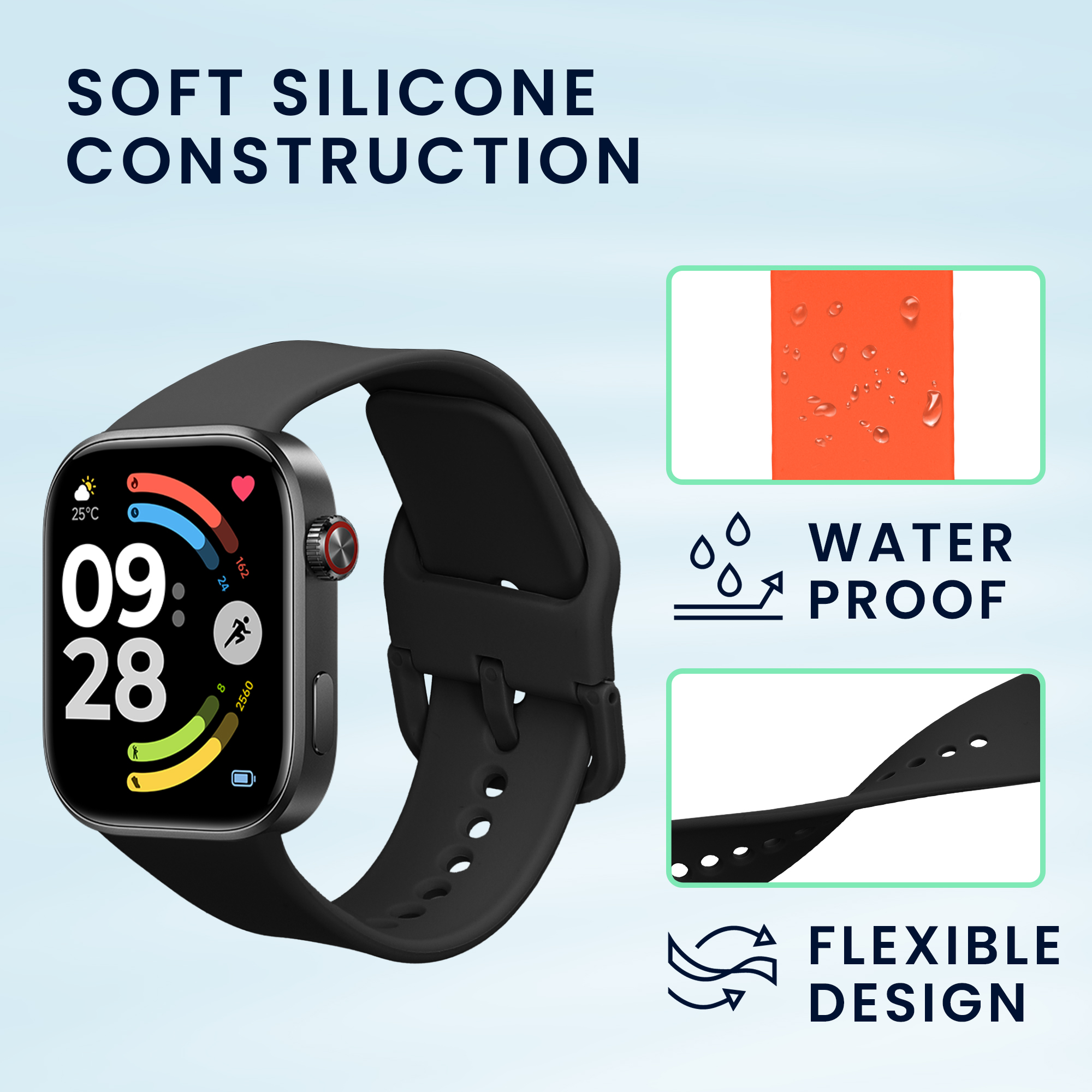 Řemínky pro Xiaomi Redmi Watch 6 / Redmi Watch 5 kwmobile silikonové - oranžová / černá