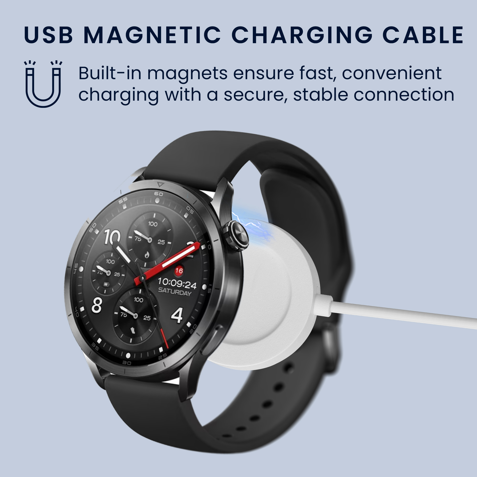 Nabíjecí kabel pro chytré hodinky pro Xiaomi Watch S5 / Watch 5 kwmobile - bílá