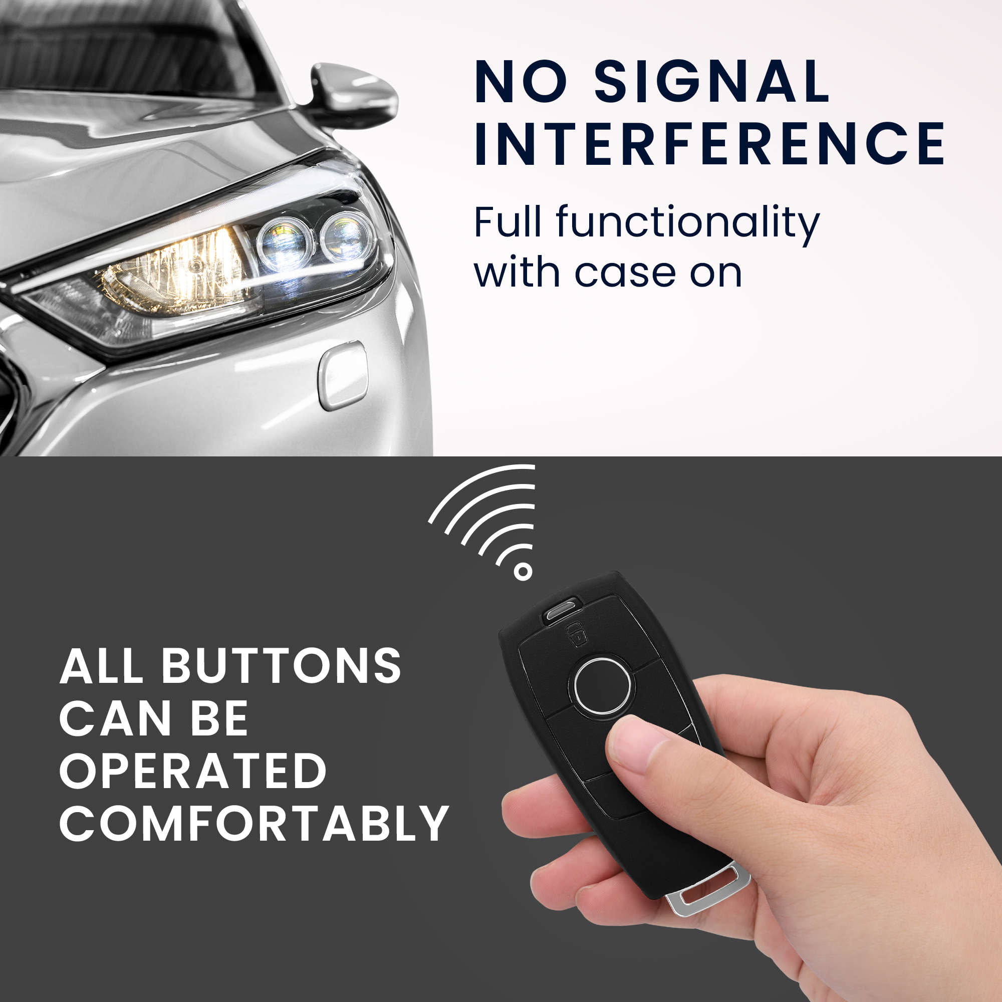 Obal na klíč od auta pro Mercedes-Benz chytrý klíč klíč od auta (only Keyless) kwmobile - měkká ochrana, protiskluzový obal, matný povrch, odolné proti poškrábání, černá