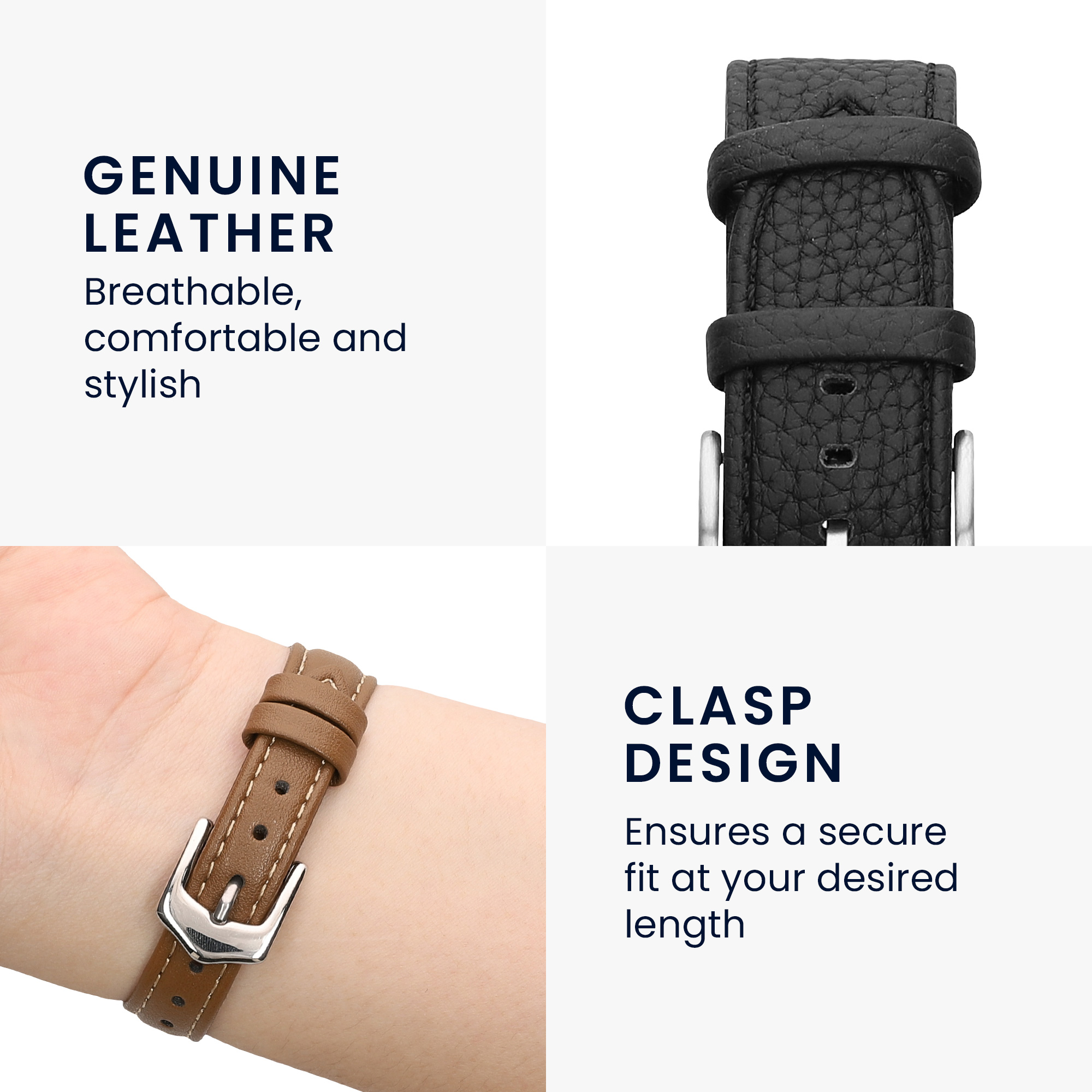 Kožený řemínek pro Amazfit Bip Max / Balance 3 / Active Max kwmobile ‑ černá