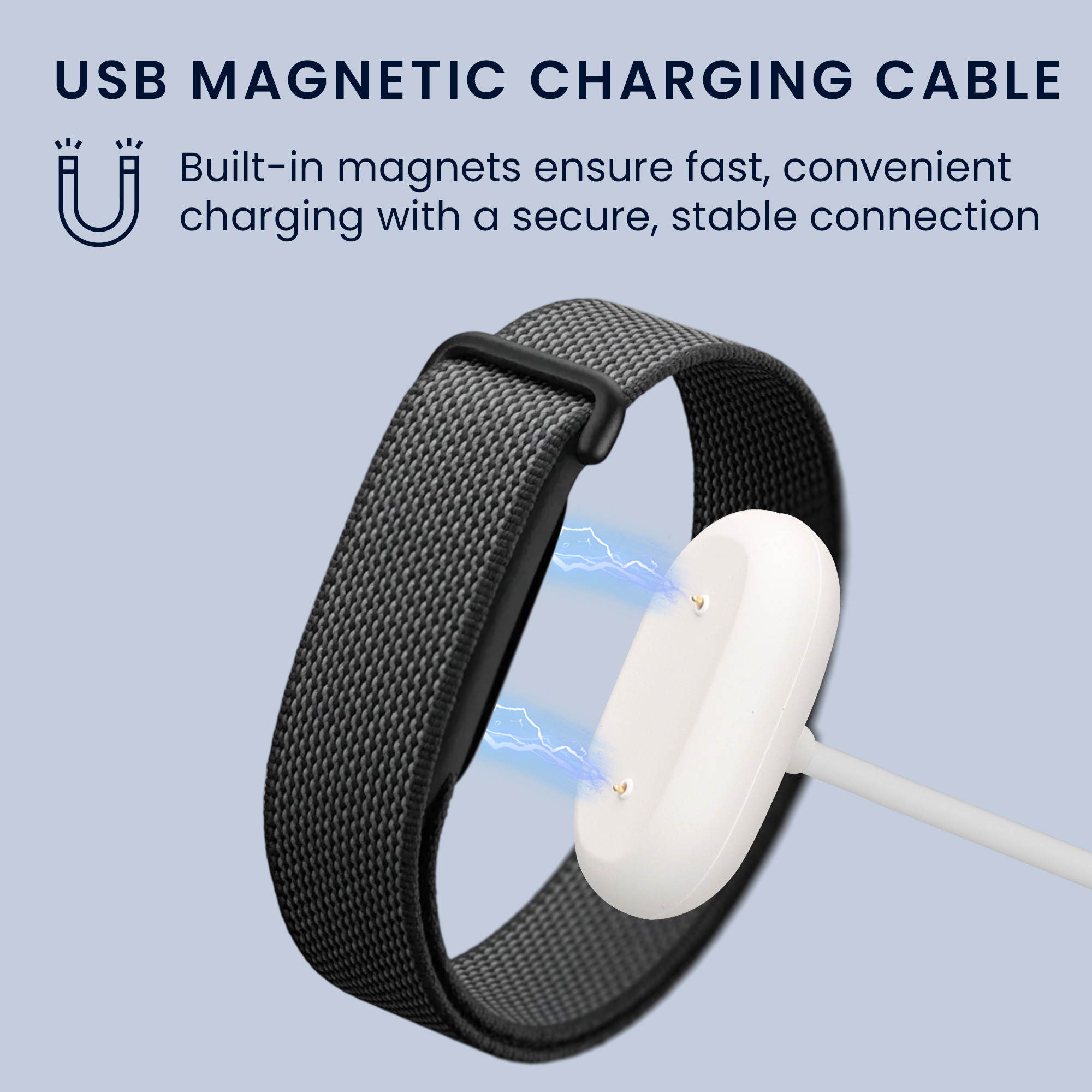 USB‑C nabíjecí kabel pro Google Fitbit Air kwmobile ‑ bílá