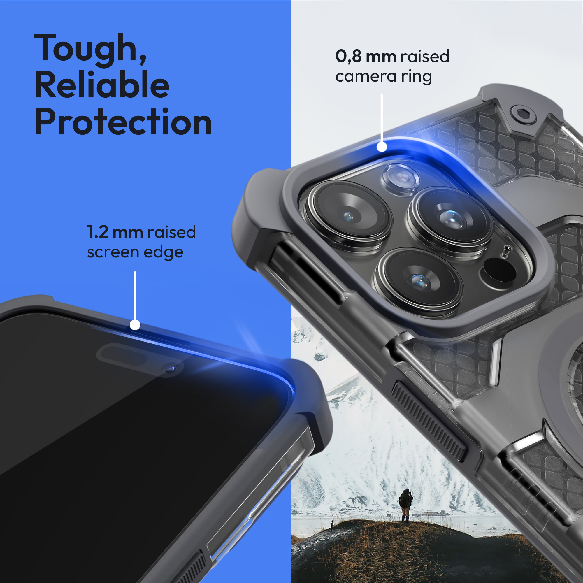Magnetický kryt Oakshield pro iPhone 15 Pro Max - šedá