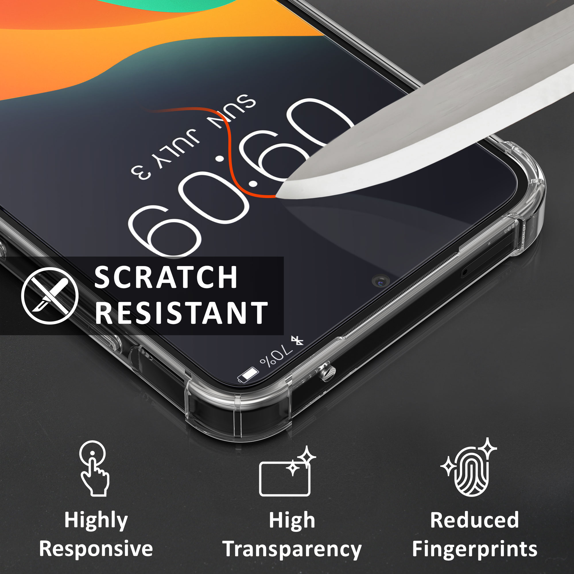 Průhledný kryt na mobil Samsung Galaxy A55 5G kalibri TPU + 2x tvrzené sklo transparentní