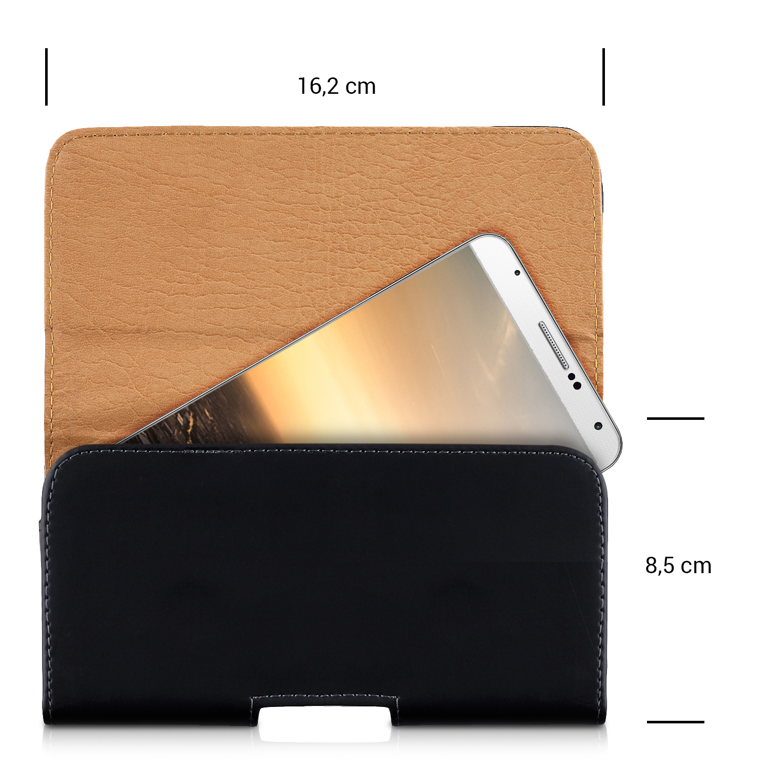 kwmobile univerzální pouzdro na mobil L 6.5", PU kůže, černá