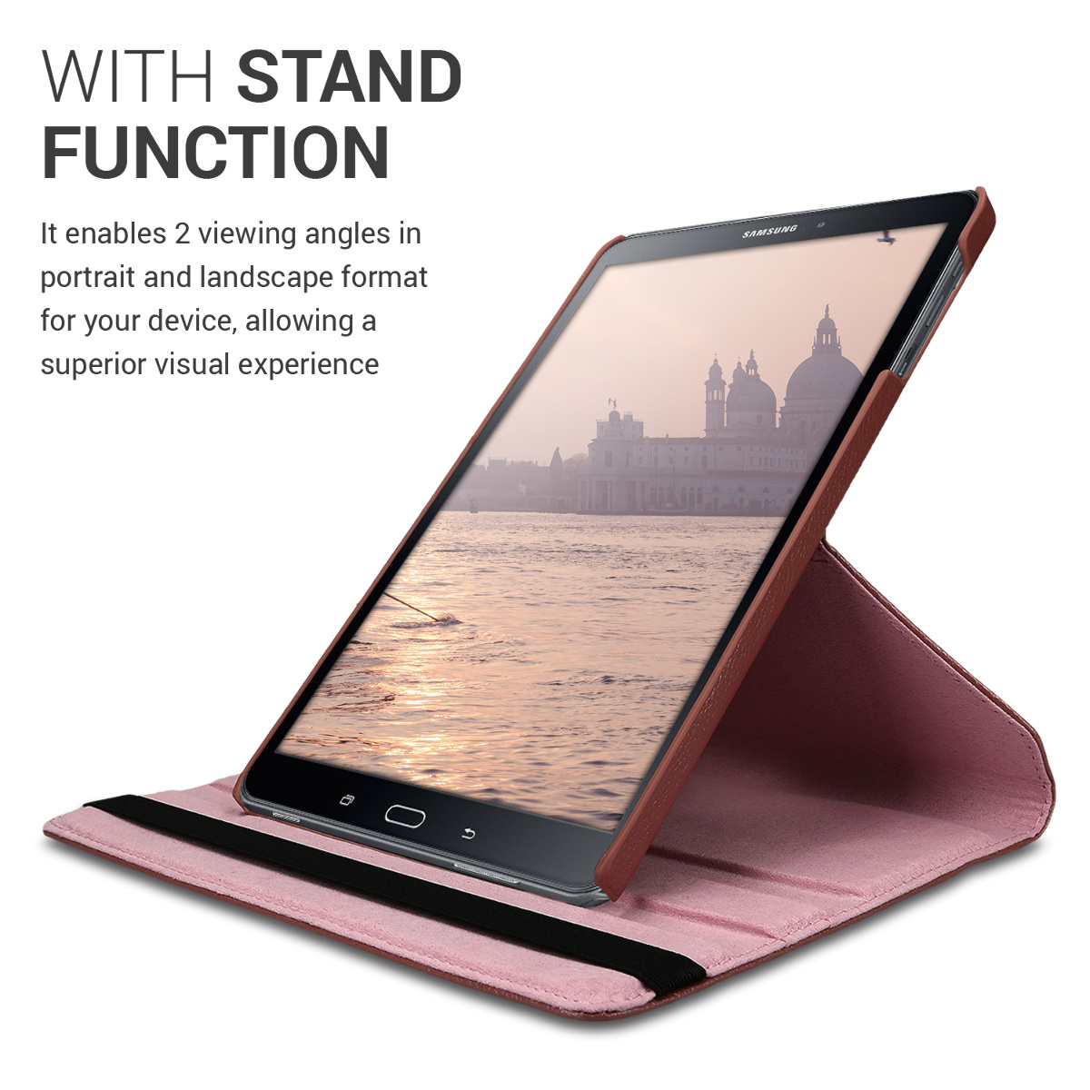 Pouzdro na tablet kwmobile otočné růžově zlatý