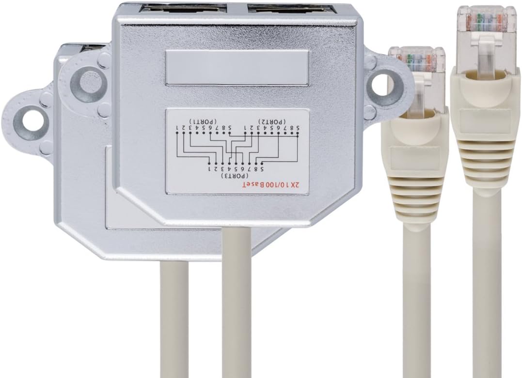 Síťový RJ45 rozbočovač kwmobile - 2 ks - RJ45 síťový rozbočovač 1x RJ45 na 2x RJ45 - Cat5/Cat6