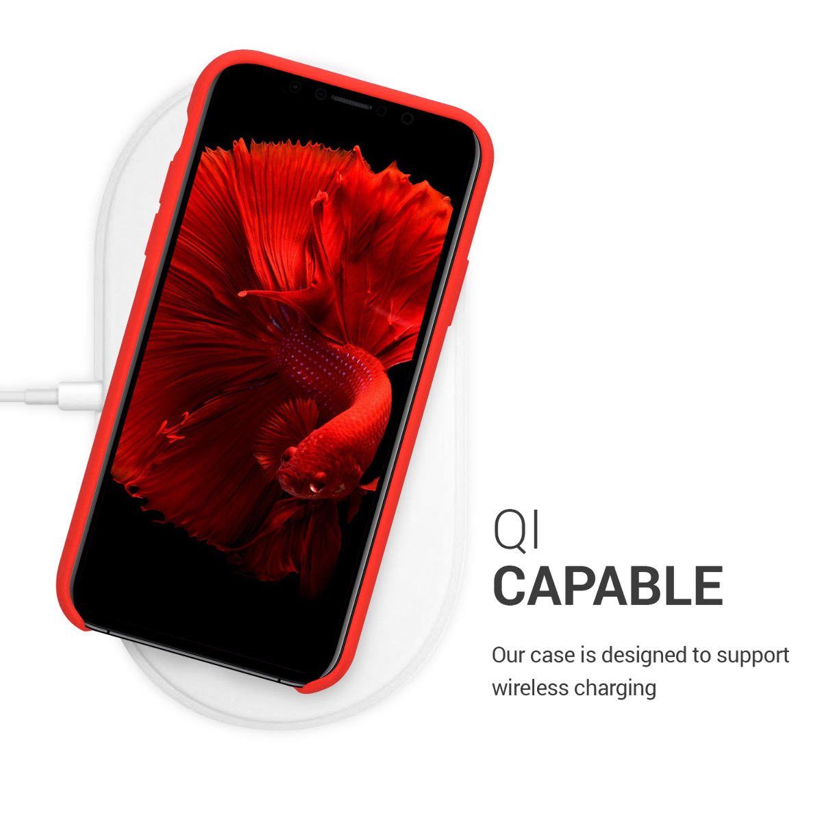 Silikonový kryt na mobil kwmobile pro Apple iPhone X - červená