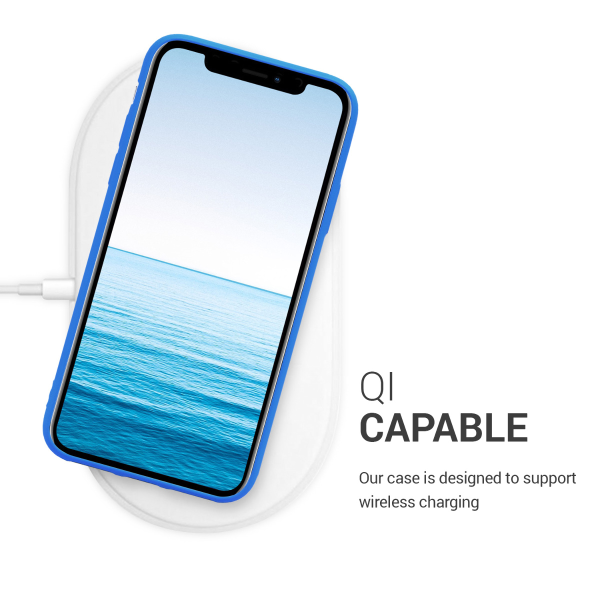Silikonový kryt na mobil kwmobile pro Apple iPhone X - neonově modrá